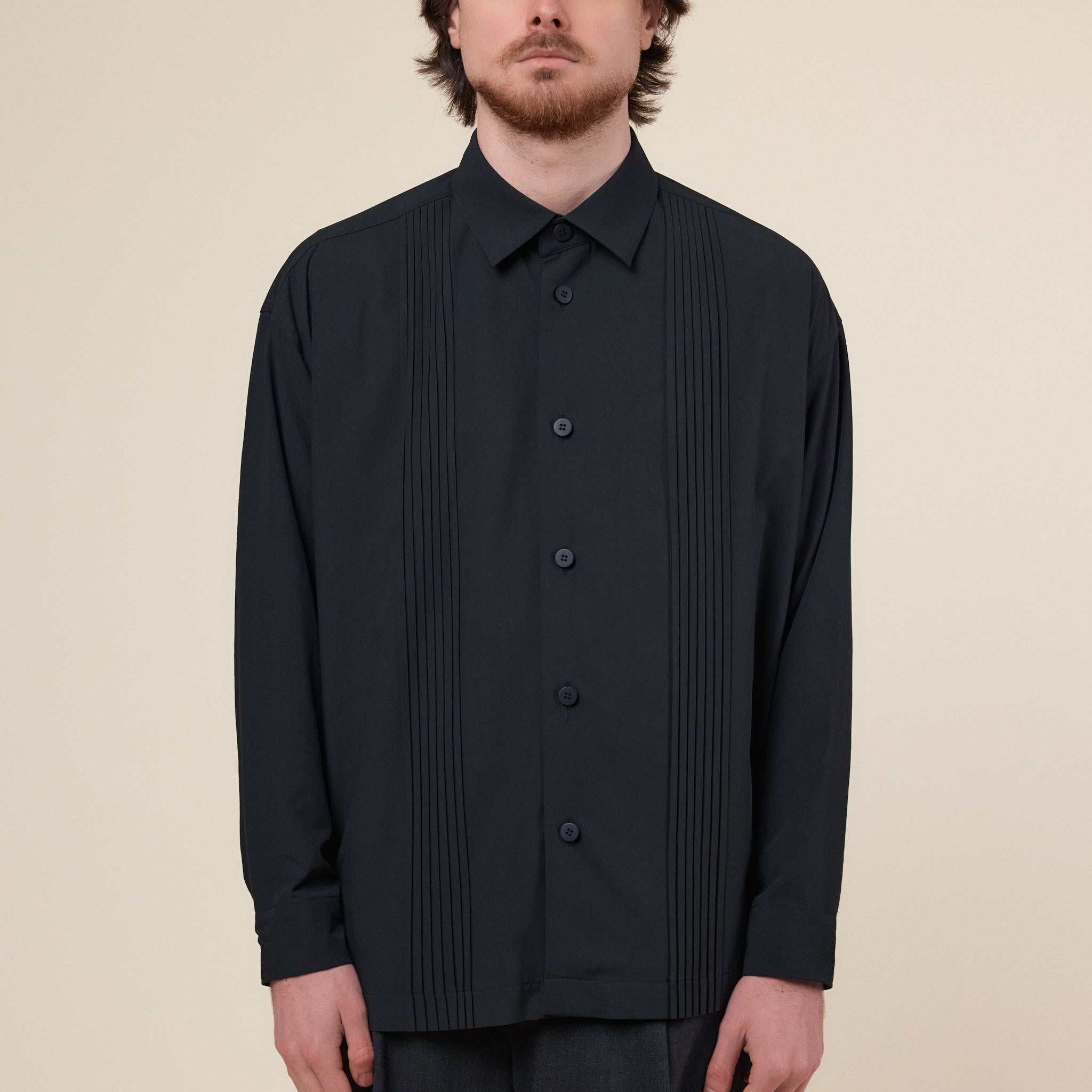 IM MEN - Pleats Shirt - Black