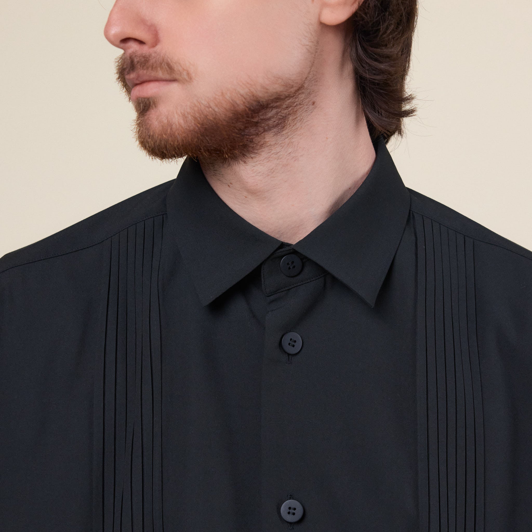 IM MEN - Pleats Shirt - Black