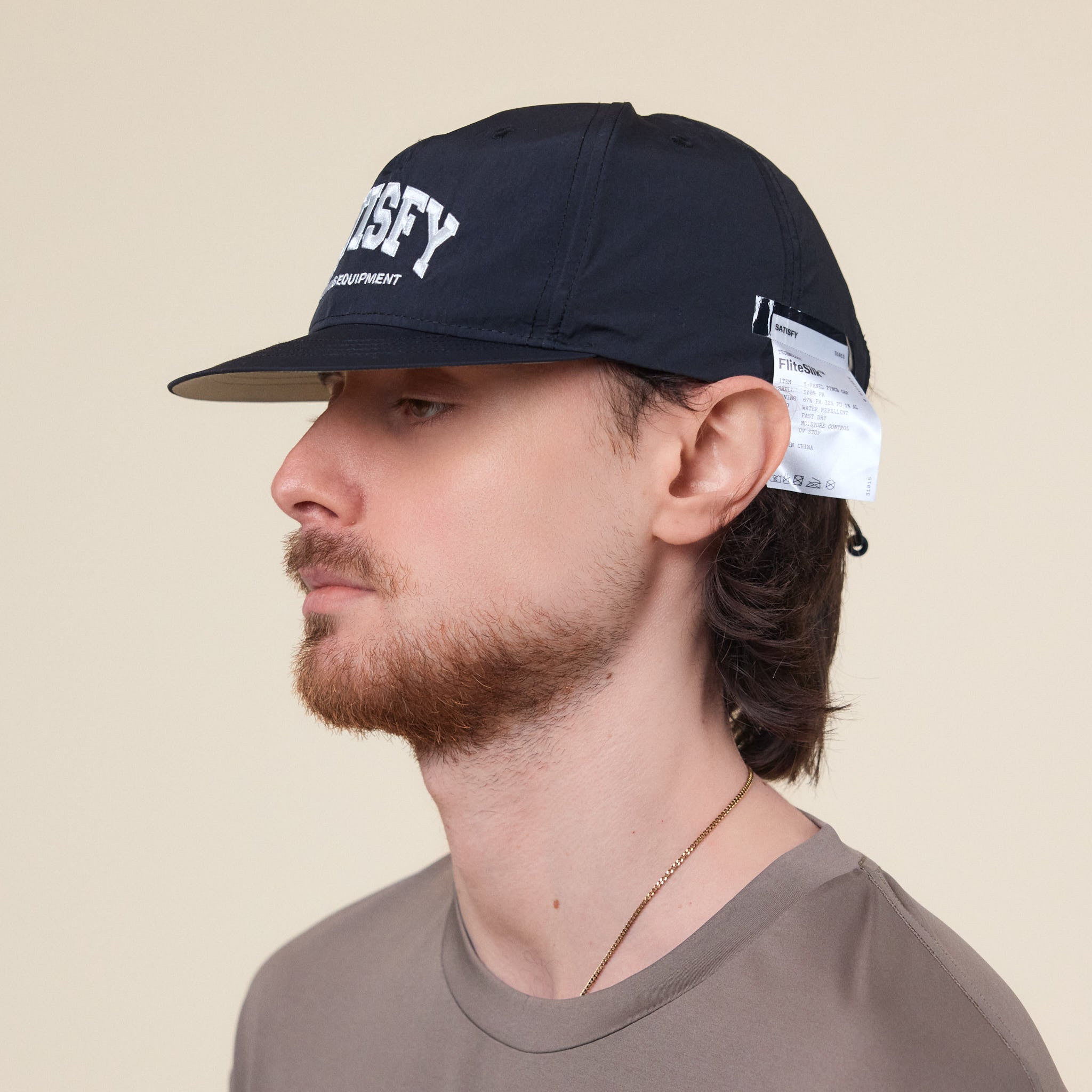 Satisfy Running - FliteSilk™ 5 Panel Pinch Running Cap - Black