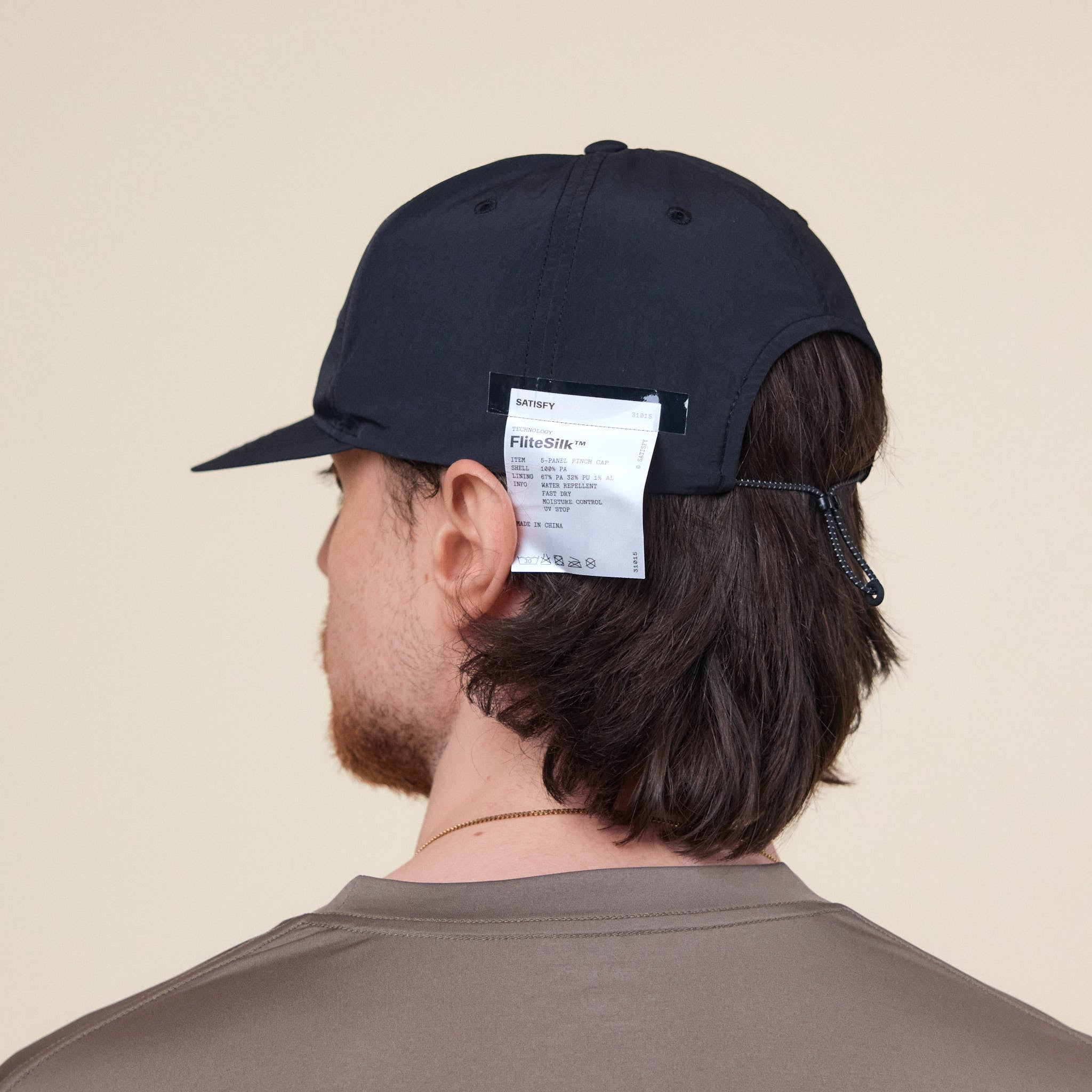 Satisfy Running - FliteSilk™ 5 Panel Pinch Running Cap - Black