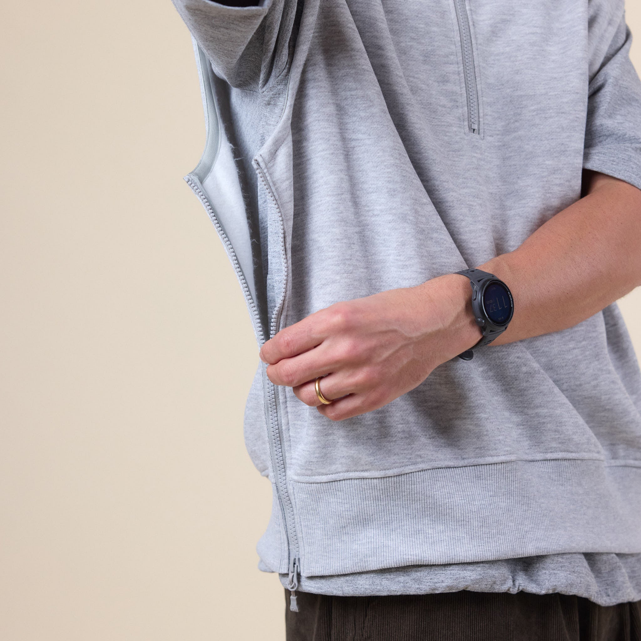 DAIWA Pier 39 - Tech Sweat Zip Vest Pullover - Heather Grey