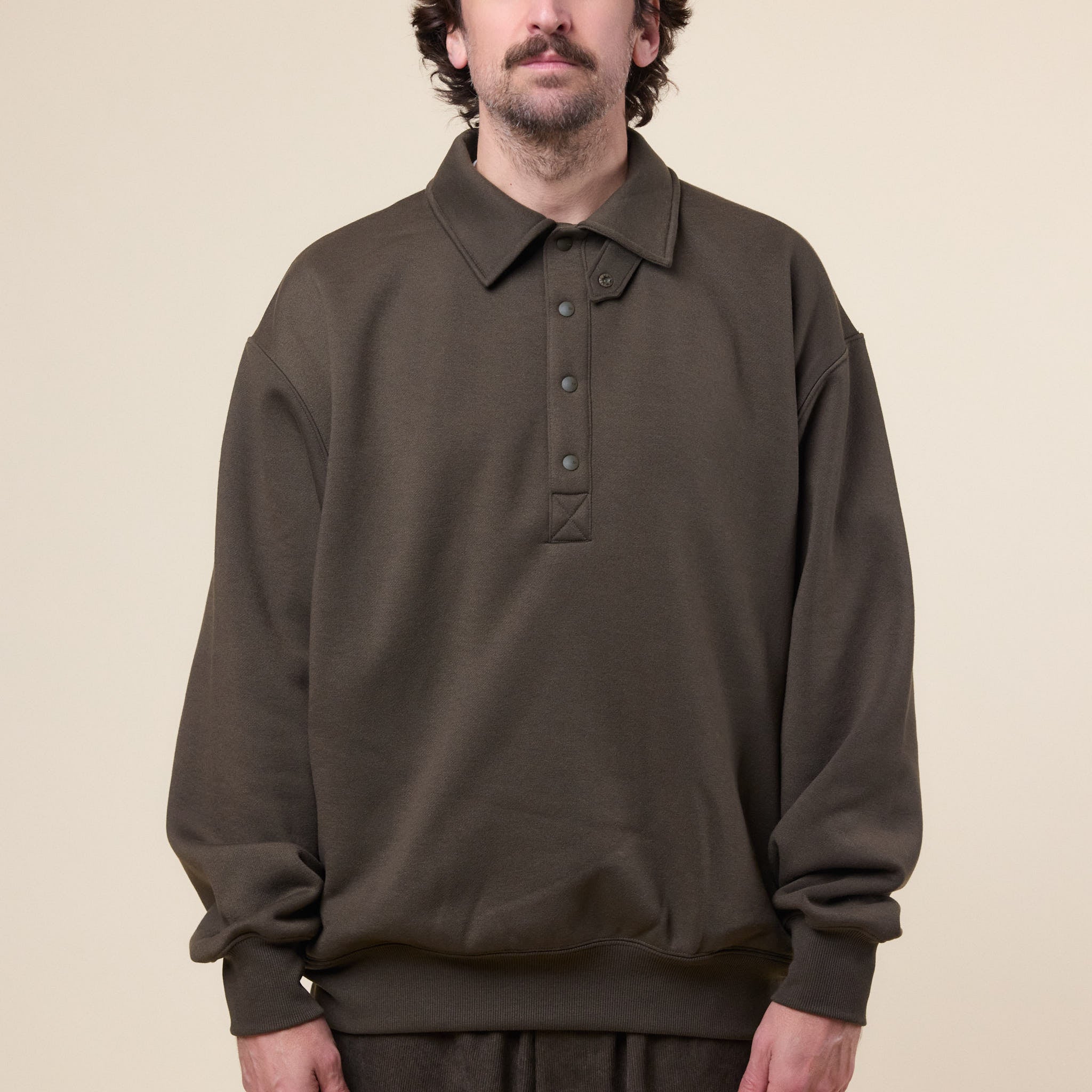 DAIWA Pier 39 - Tech Sweat Snap Pullover - Brown Khaki
