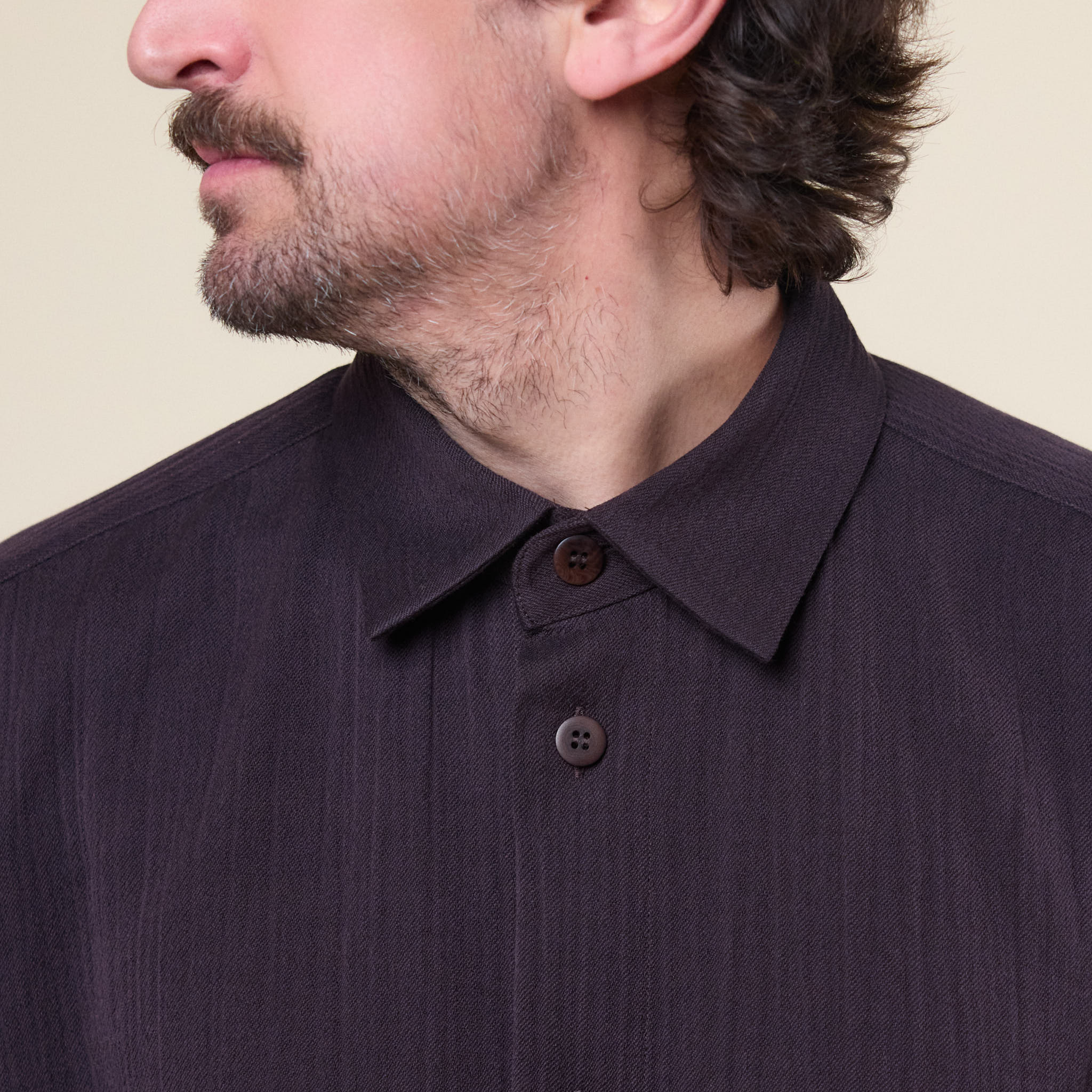 IM MEN - Double Weave Crepe Shirt - Burgundy