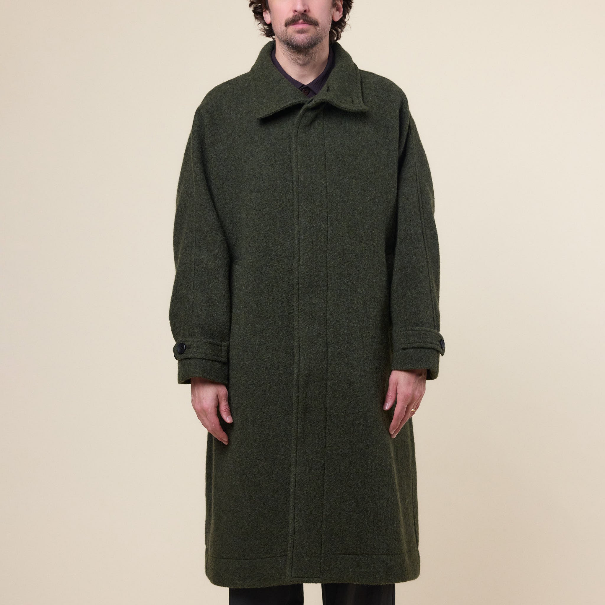 IM MEN - Fuller Wool Coat - Dark Green
