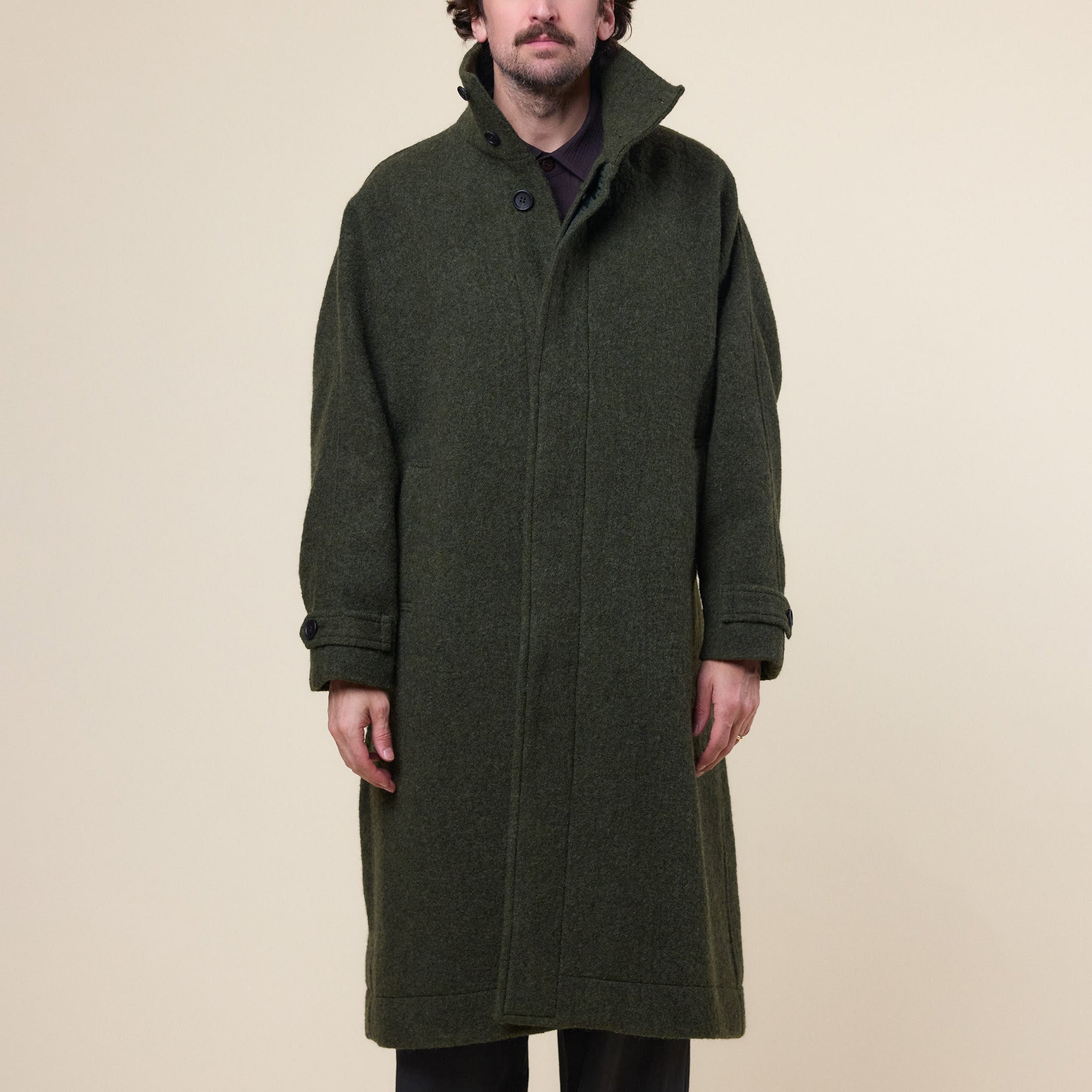IM MEN - Fuller Wool Coat - Dark Green