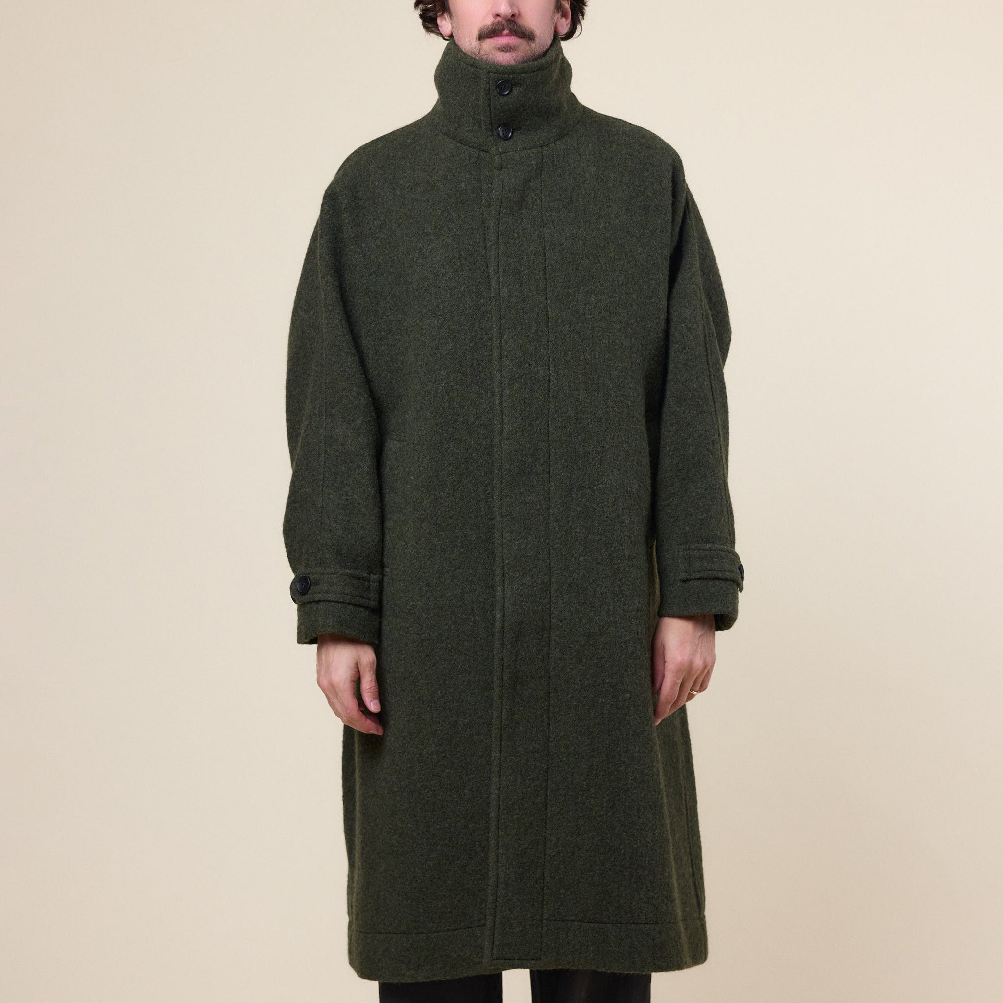 IM MEN - Fuller Wool Coat - Dark Green