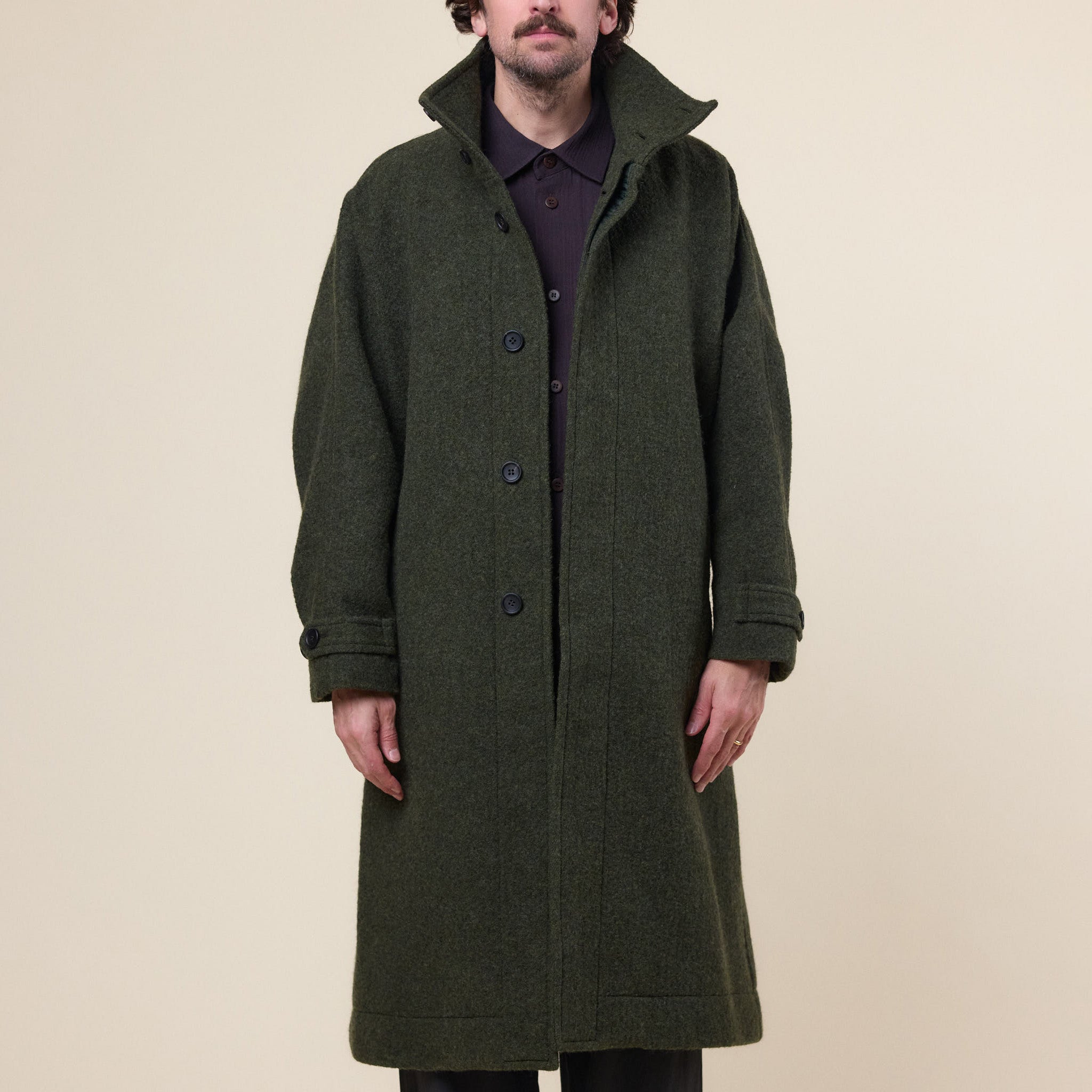 IM MEN - Fuller Wool Coat - Dark Green