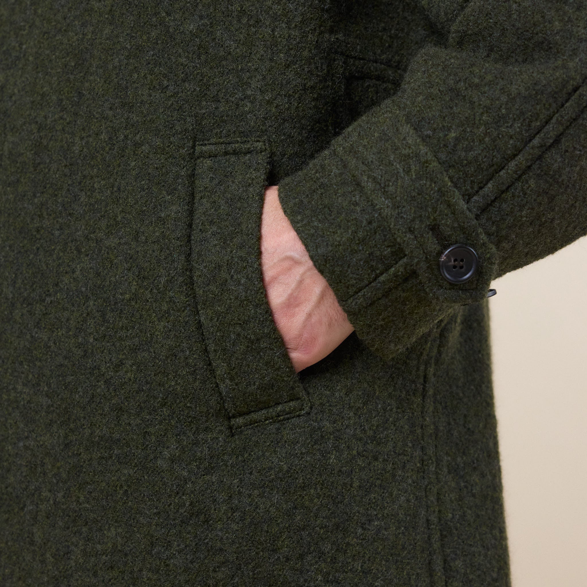 IM MEN - Fuller Wool Coat - Dark Green