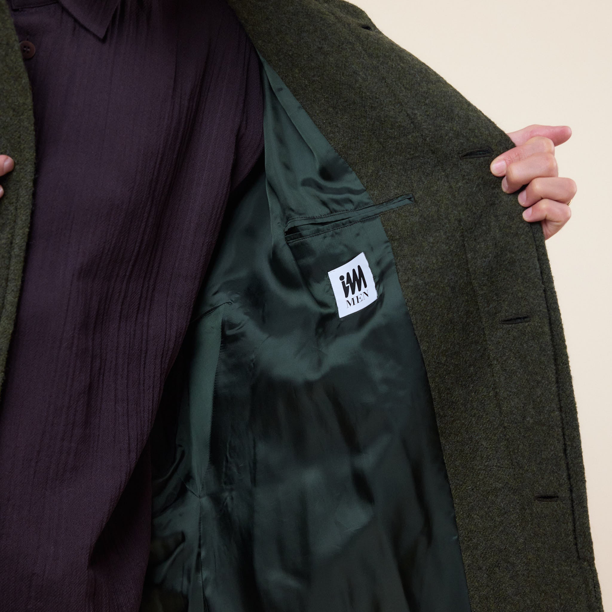 IM MEN - Fuller Wool Coat - Dark Green