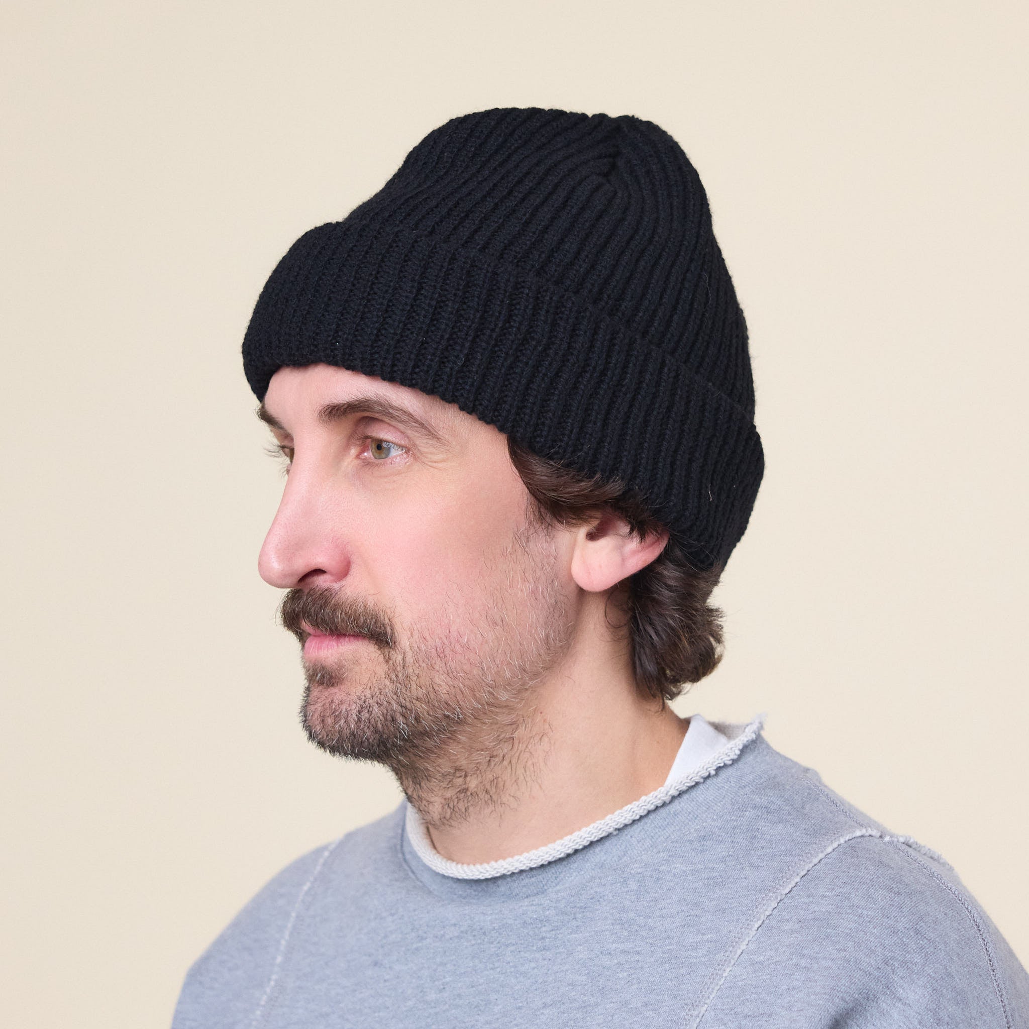 Found Feather - Oversized Watch Cap - Black