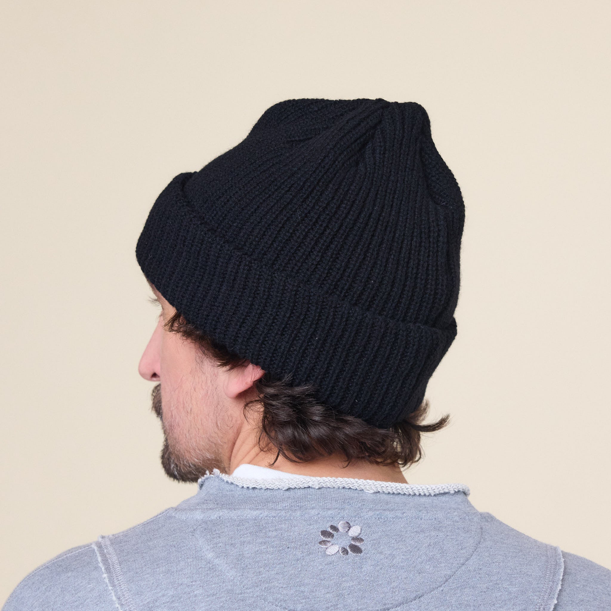 Found Feather - Oversized Watch Cap - Black