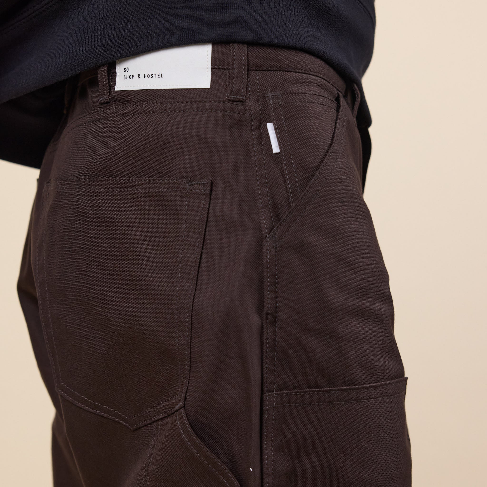 SO SHOP & HOSTEL NAKAMEGURO - Double Knee Painter Pants - Brown
