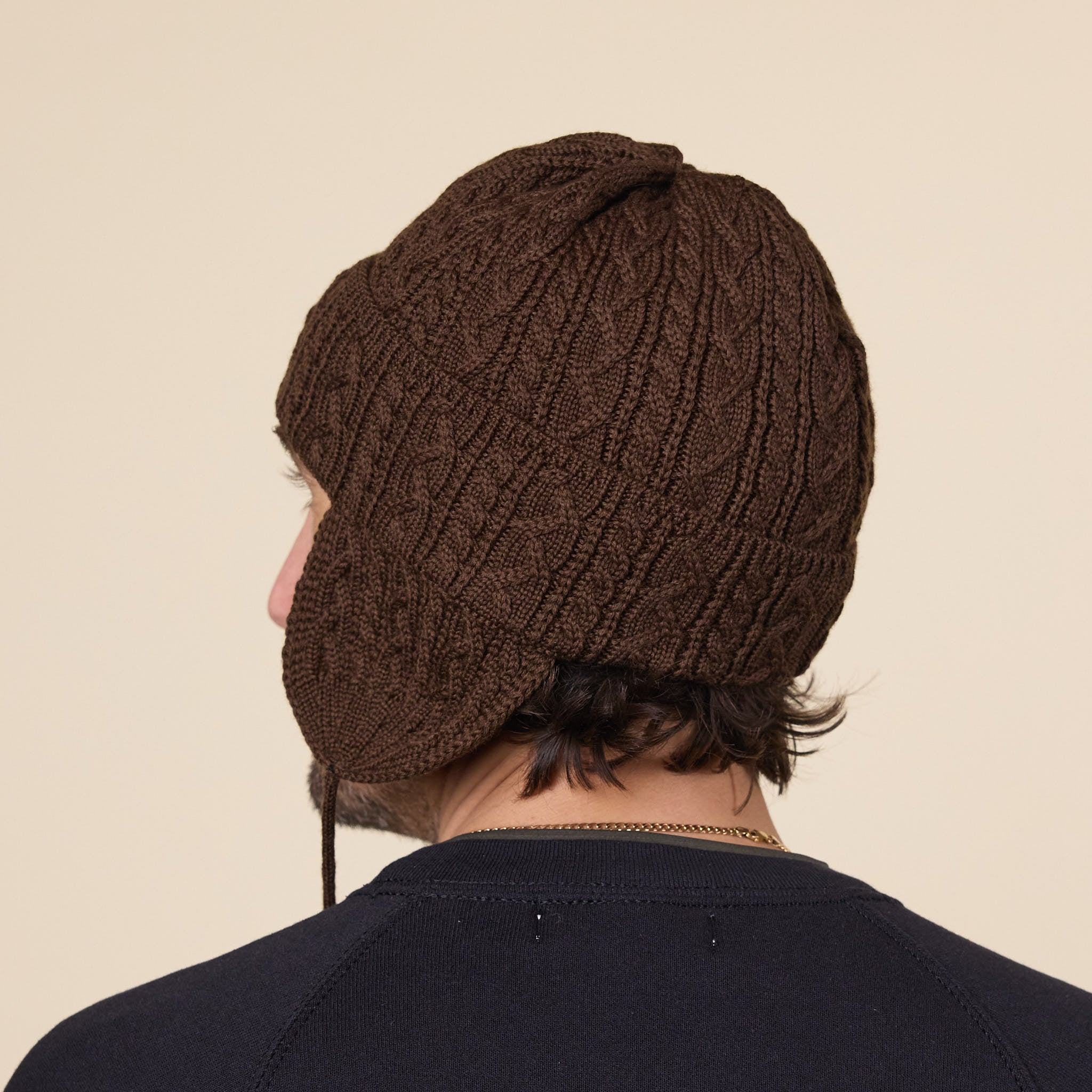 Found Feather - Elias Knit Merino Flight Cap - Brown