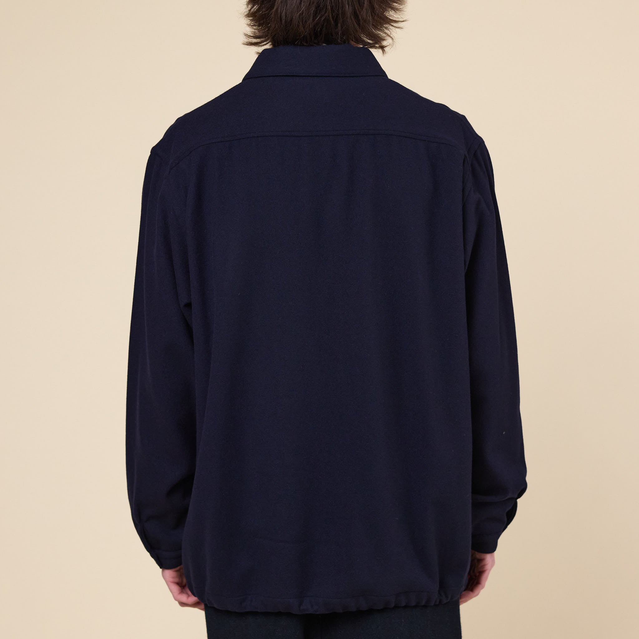 Still by Hand - Wool Pulover Shirt - Navy