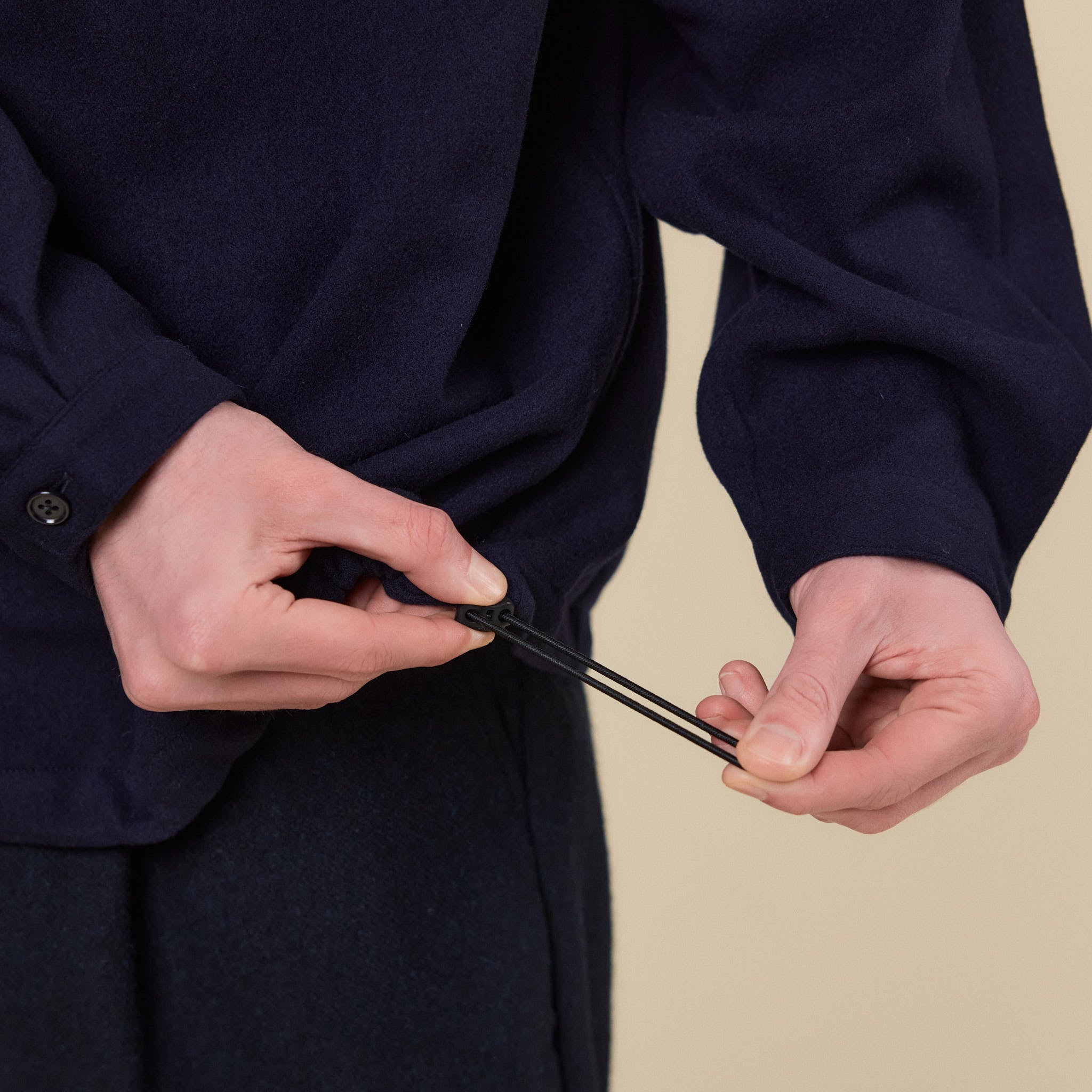 Still by Hand - Wool Pulover Shirt - Navy