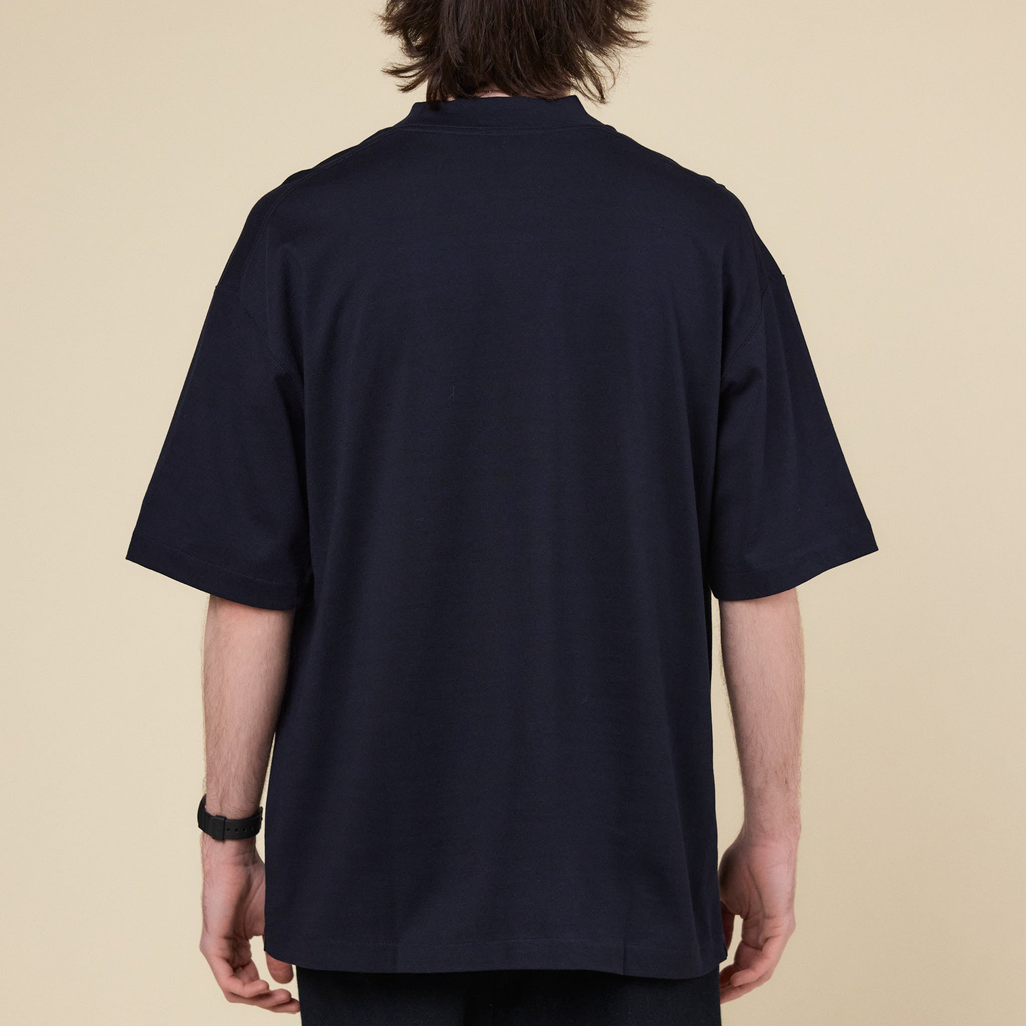 Still by Hand - Crew Neck T-Shirt - Black Navy