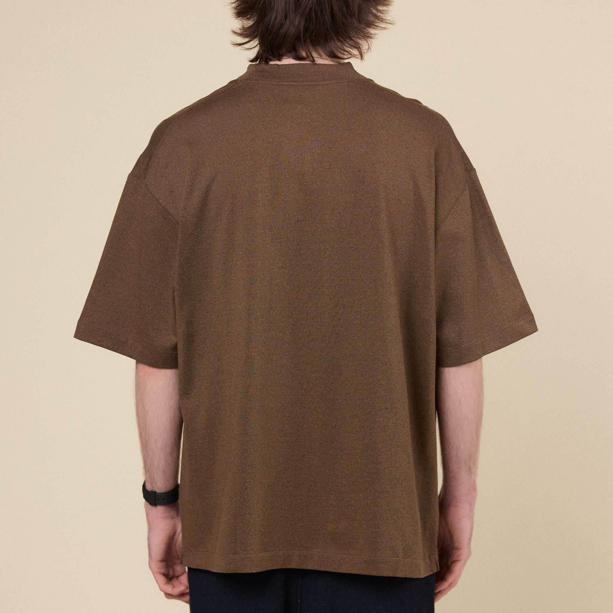 Still by Hand - Crew Neck T-Shirt - Dusty Brown