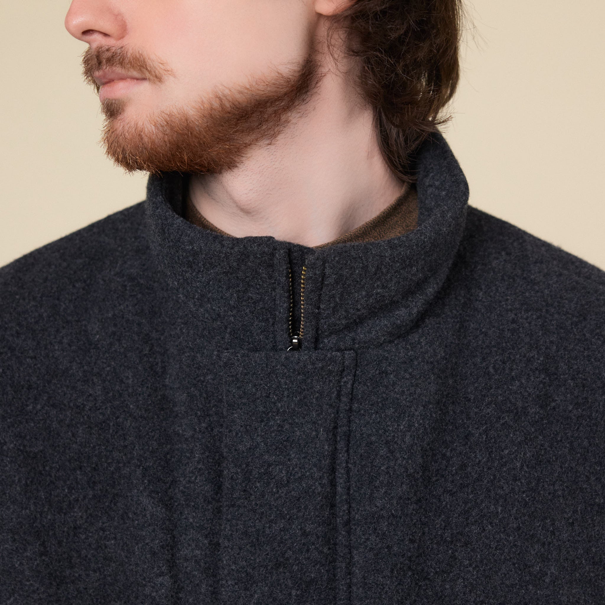 Still by Hand - Lambs Wool Insulated Blouson Jacket - Charcoal