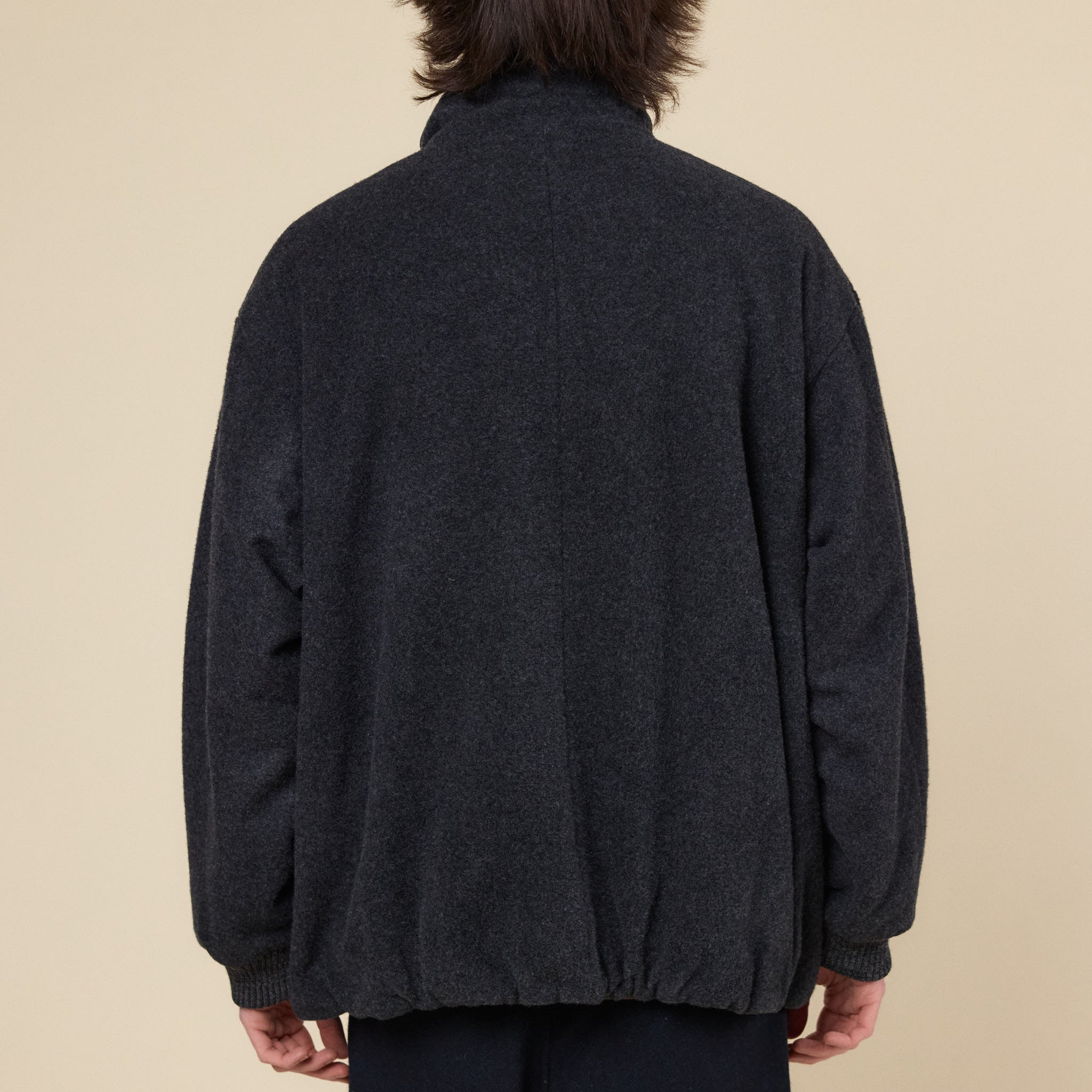 Still by Hand - Lambs Wool Insulated Blouson Jacket - Charcoal