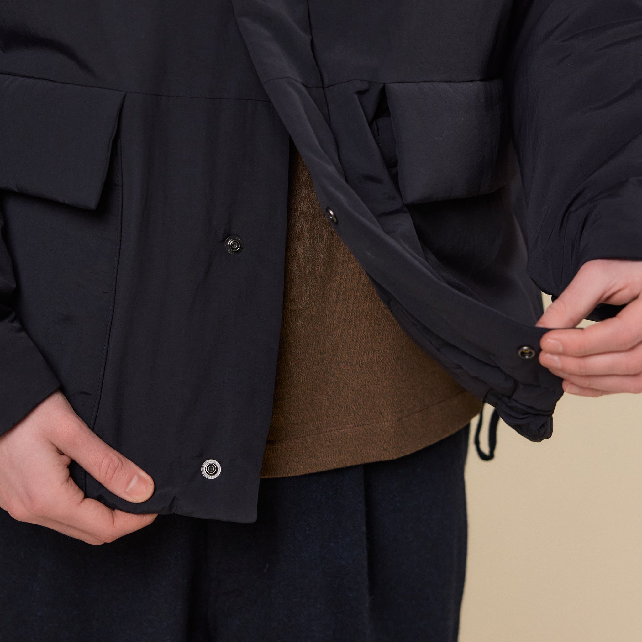 Still by Hand - Nylon Insulated Blouson Jacket - Black