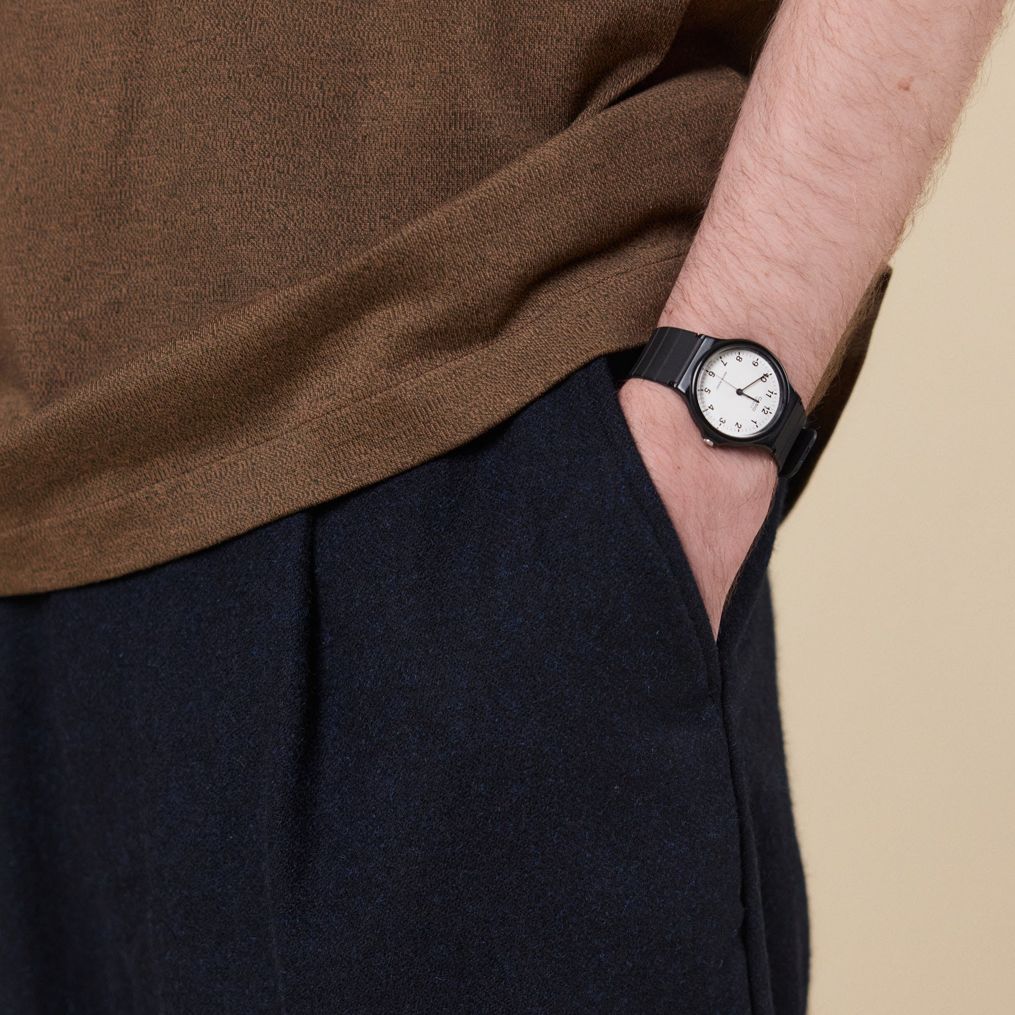 Still by Hand - Wide Wool Pants - Black Navy