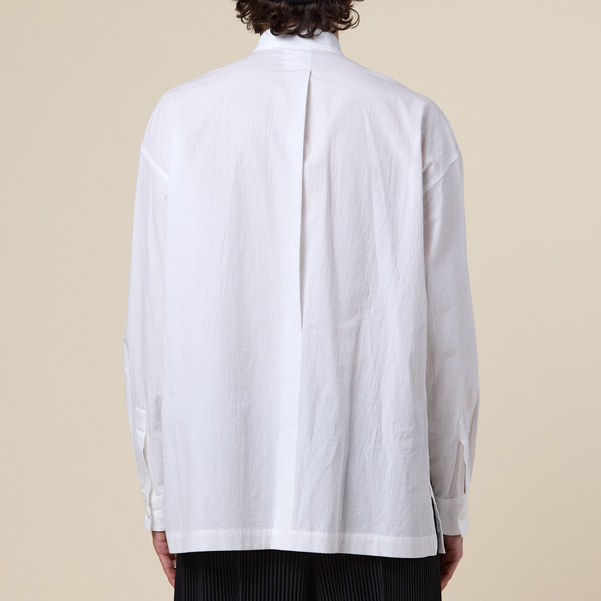 IM MEN - White Shirt Stand Collar - Off White