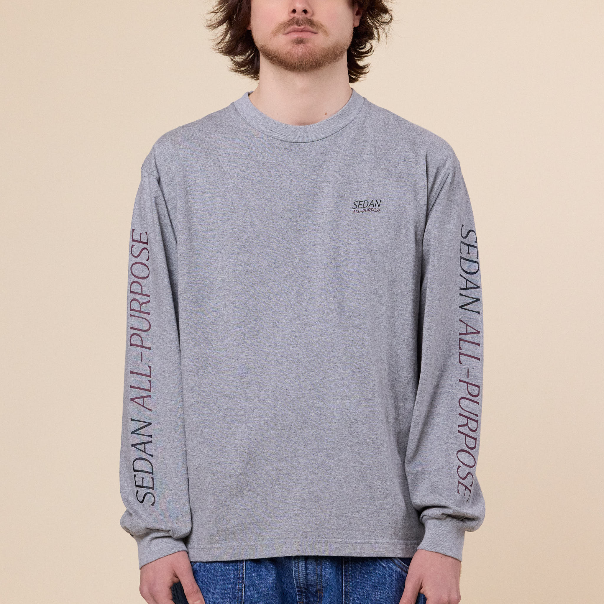 SEDAN ALL-PURPOSE - OG Logo Long Sleeve T-Shirt - Grey Marl