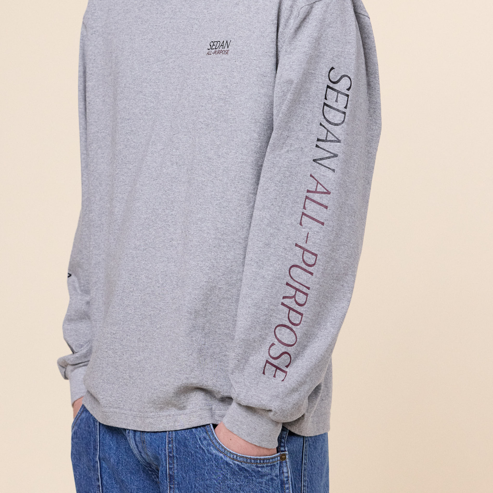 SEDAN ALL-PURPOSE - OG Logo Long Sleeve T-Shirt - Grey Marl