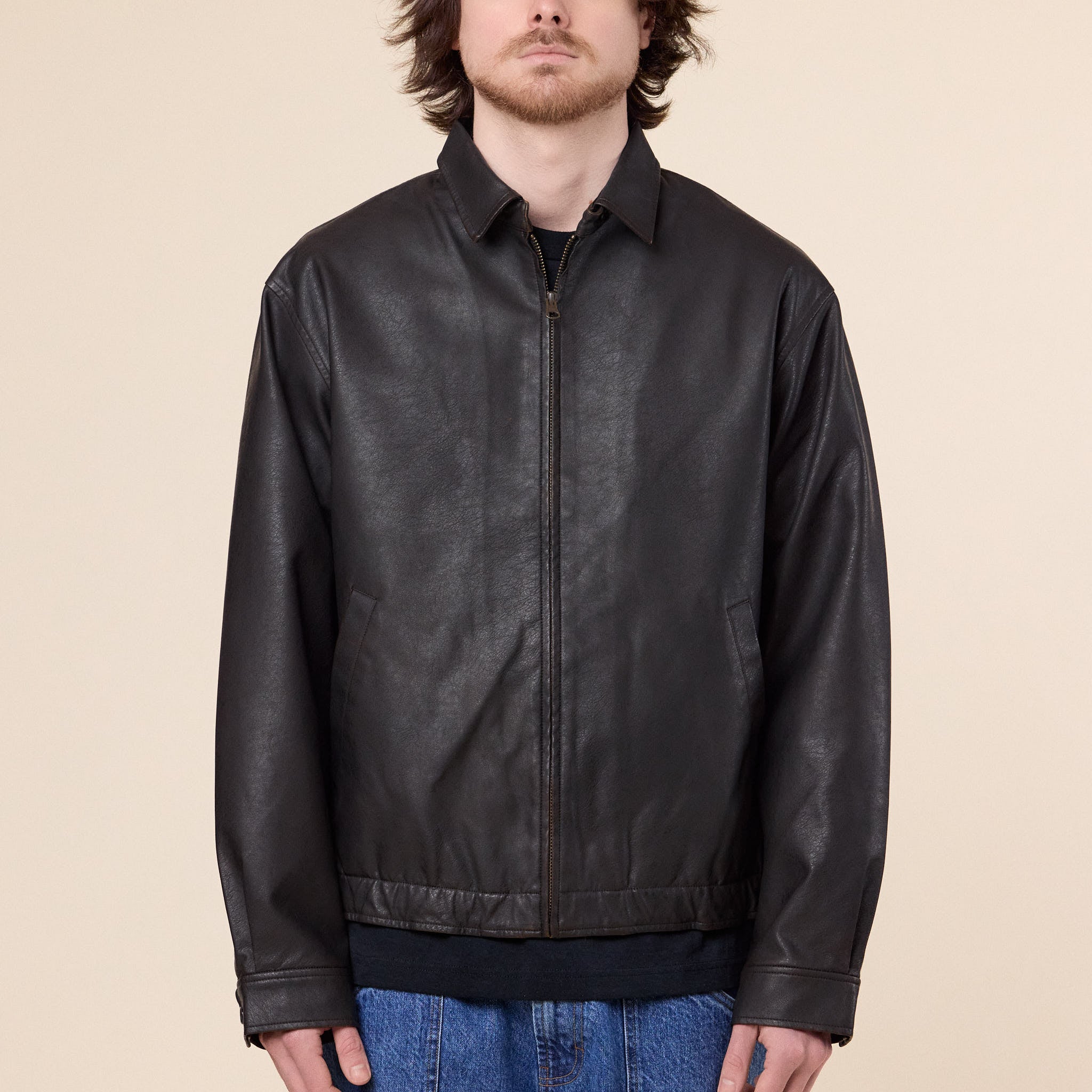SEDAN ALL-PURPOSE - Synthetic Leather Jacket - Vintage Black