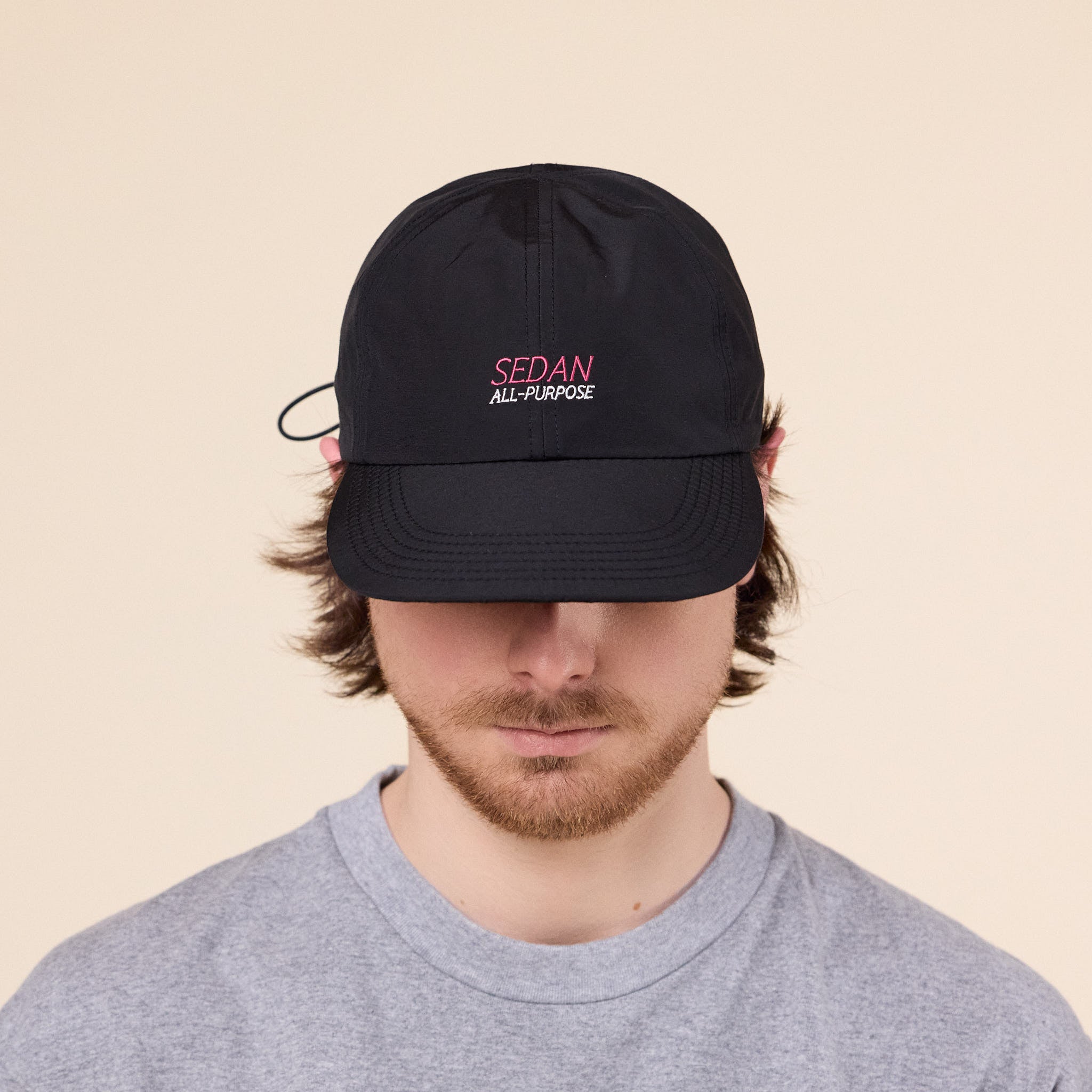 SEDAN ALL-PURPOSE - Tech Logo Cotton Nylon Camp Cap - Black