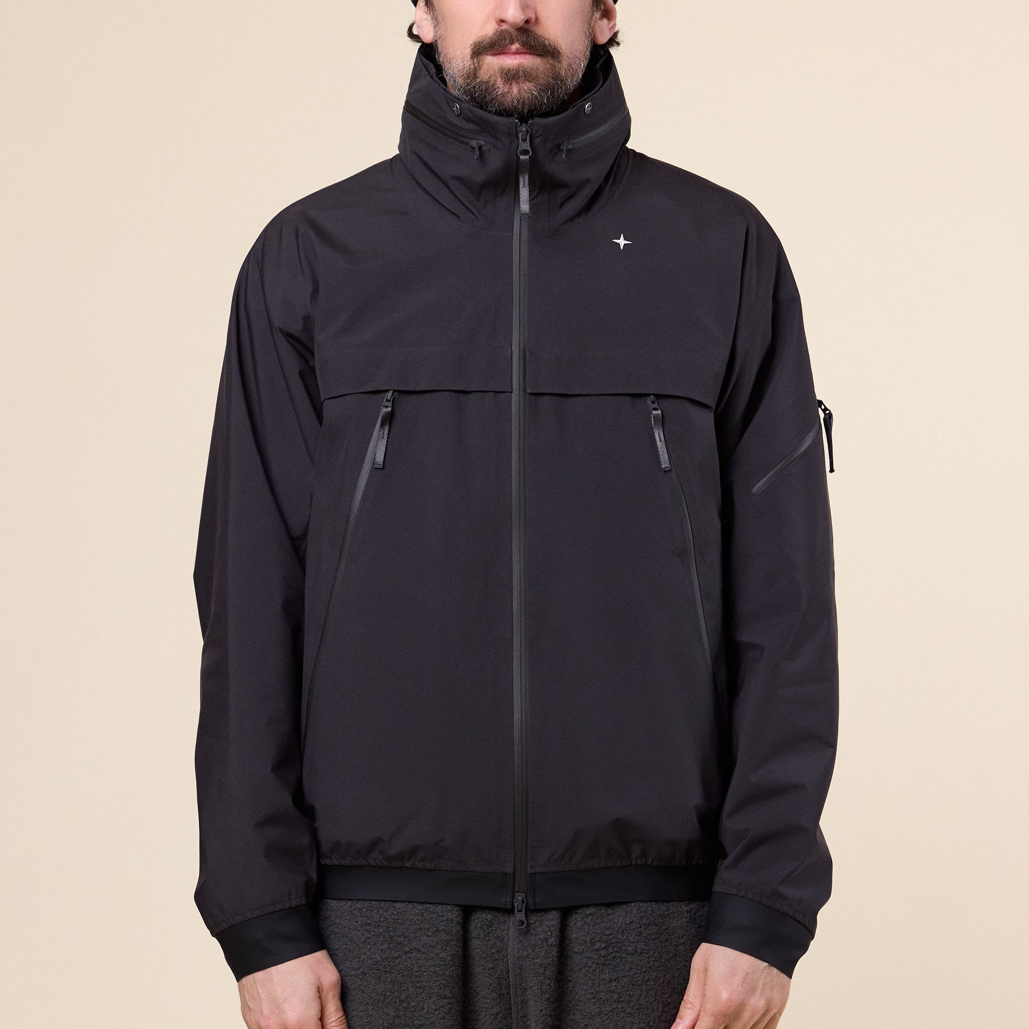 Stone Island Stellina - 3L Gore-Tex Waterproof Hooded Jacket - Lead Grey