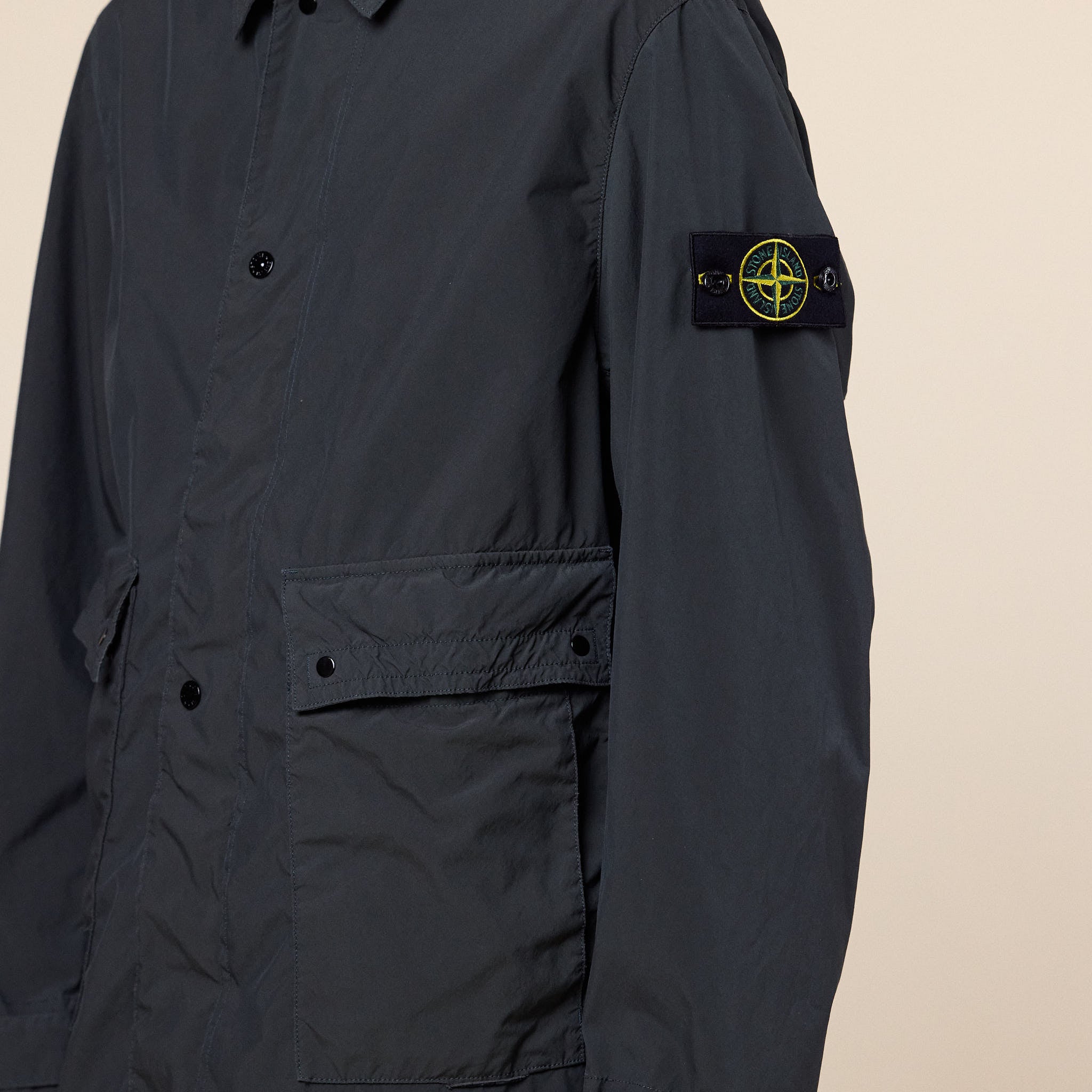 Stone Island - Light Compact Touch Poly-TC Car Coat - Charcoal Grey