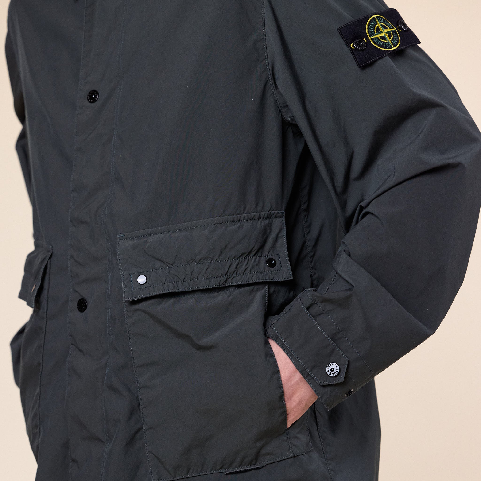 Stone Island - Light Compact Touch Poly-TC Car Coat - Charcoal Grey