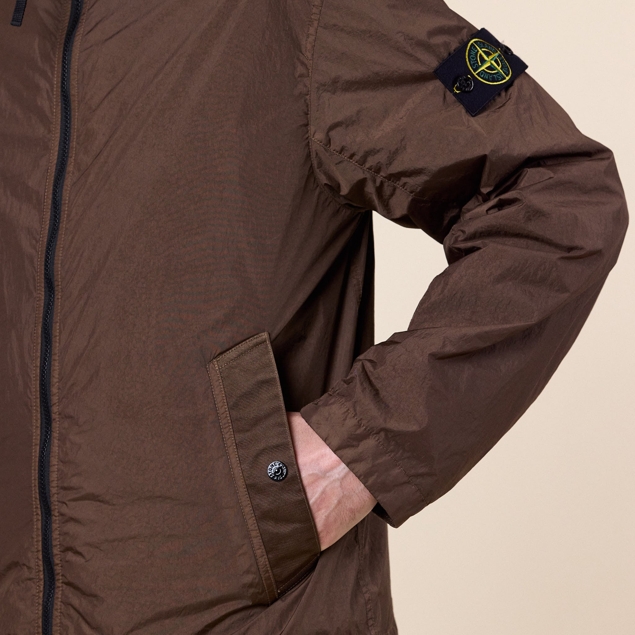 Stone Island - Crinkle Reps NY Hooded Jacket - Umber (Brown)