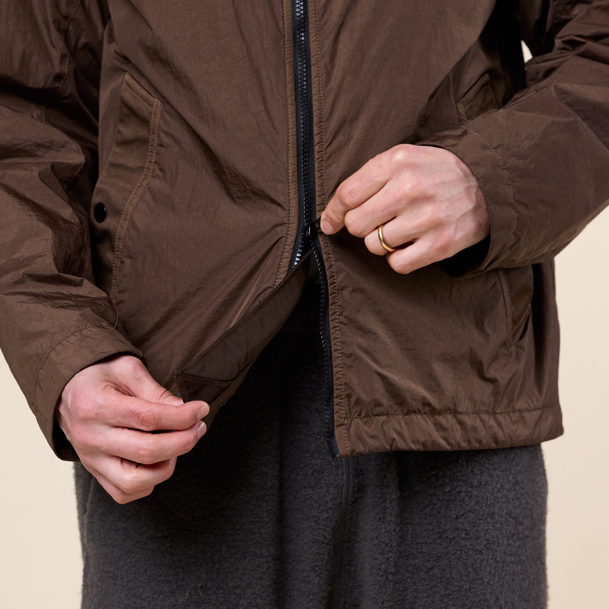 Stone Island - Crinkle Reps NY Hooded Jacket - Umber (Brown)