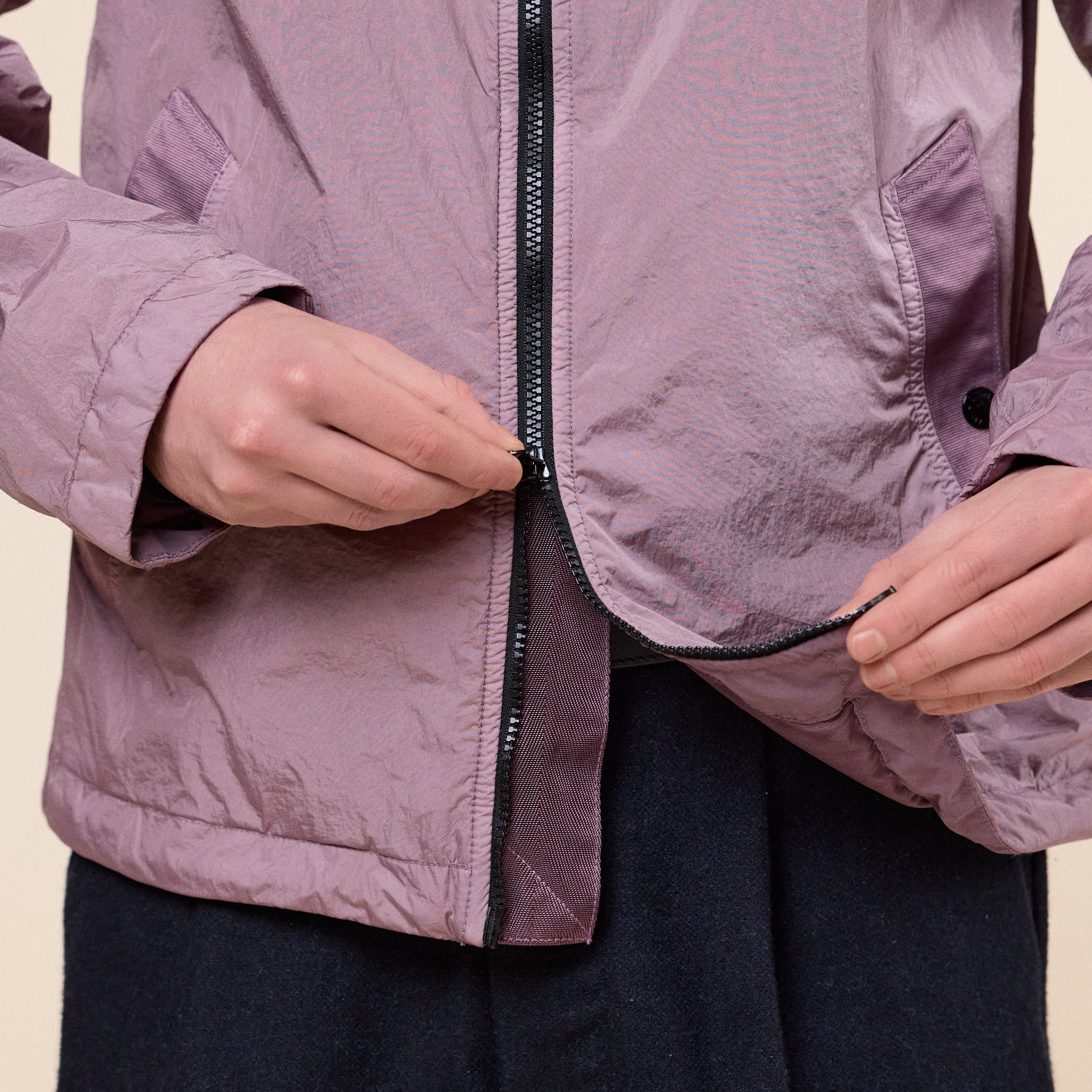 Stone Island - Crinkle Reps NY Hooded Jacket - Purple Grey