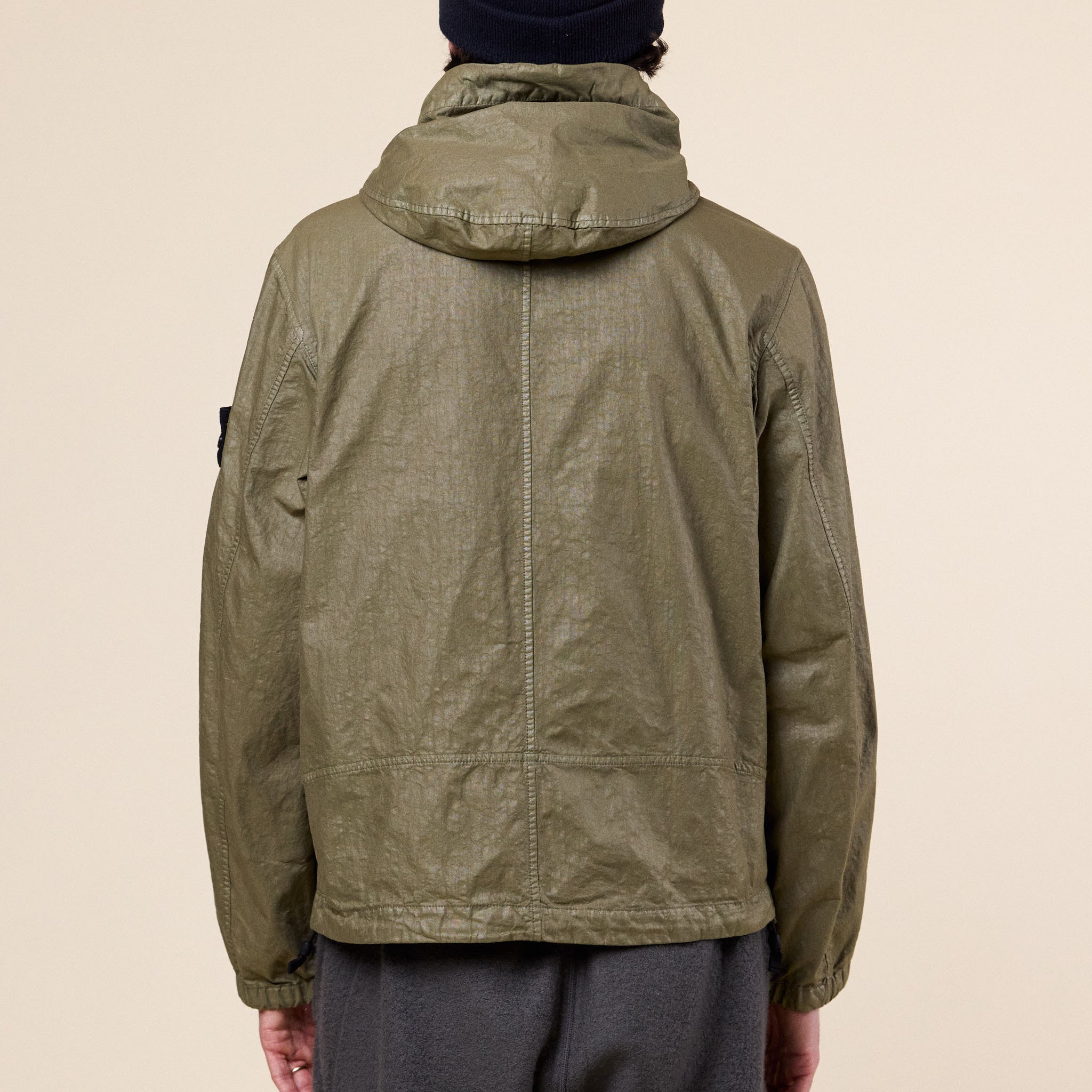 Stone Island - Organic Look Nylon Panama-TC Hooded Jacket - Military Green