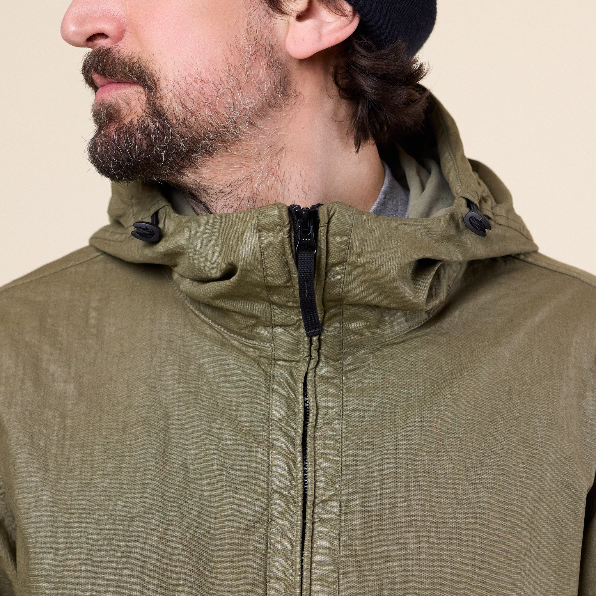 Stone Island - Organic Look Nylon Panama-TC Hooded Jacket - Military Green