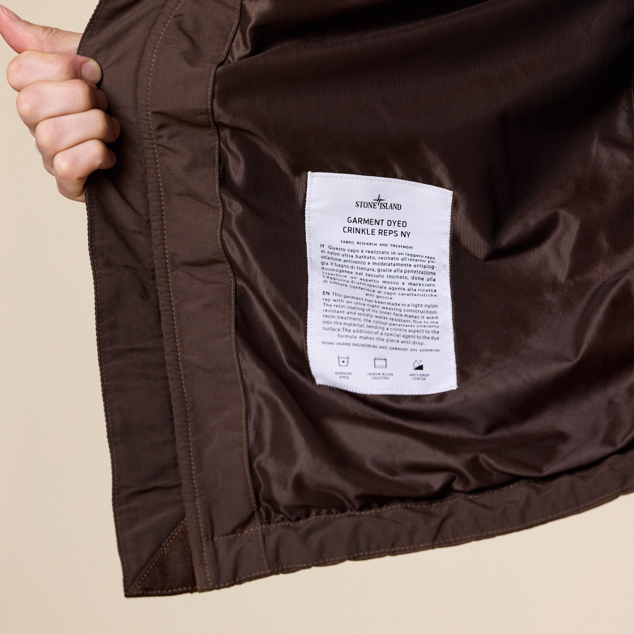 Stone Island - Crinkle Reps NY Hooded Jacket - Umber (Brown)
