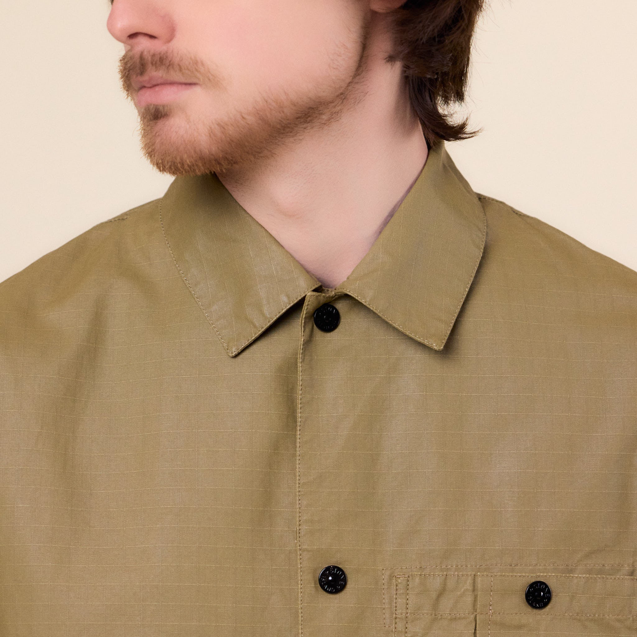 Stone Island - Double Coated Cotton Rip-Stop Over-Shirt - Military Green