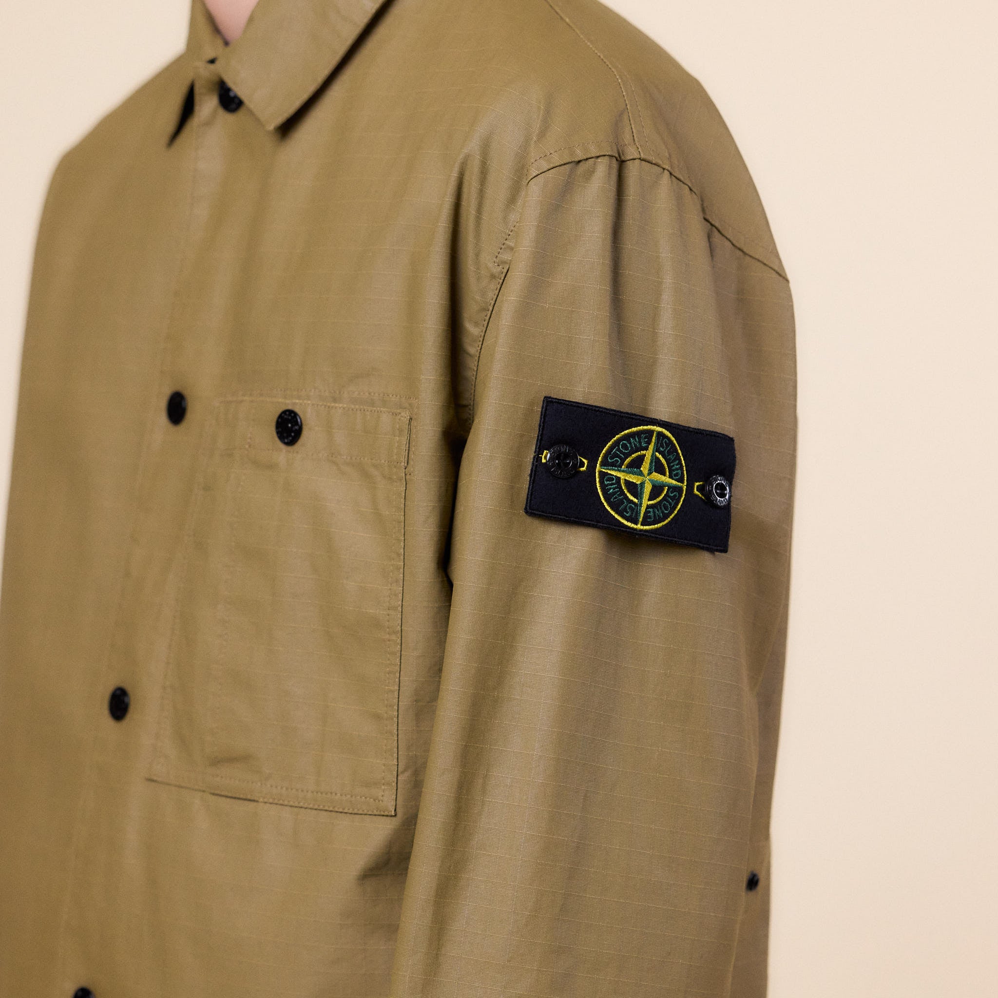 Stone Island - Double Coated Cotton Rip-Stop Over-Shirt - Military Green