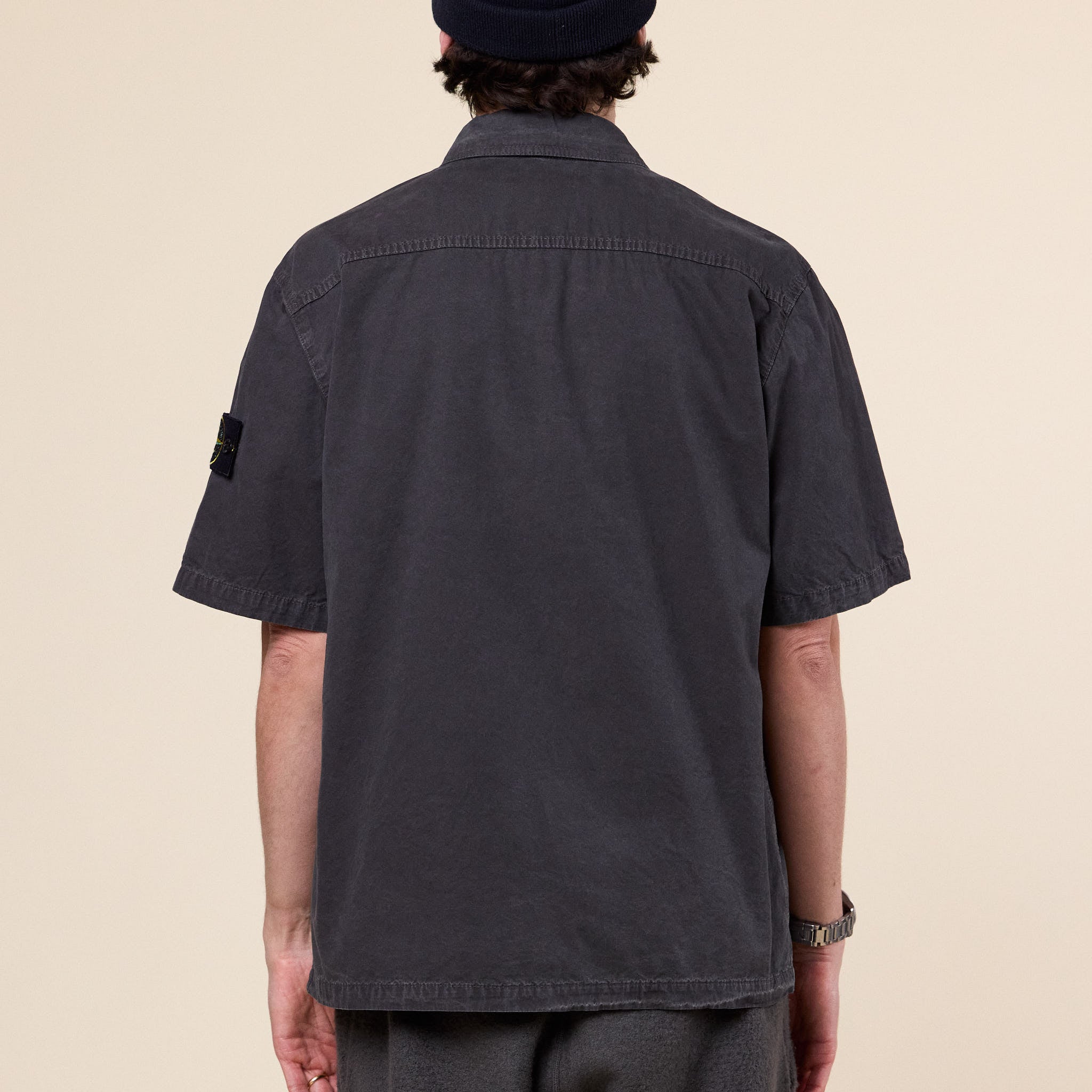 Stone Island - Organic Cotton Canvas "Old Effect" Shirt - Charcoal Grey