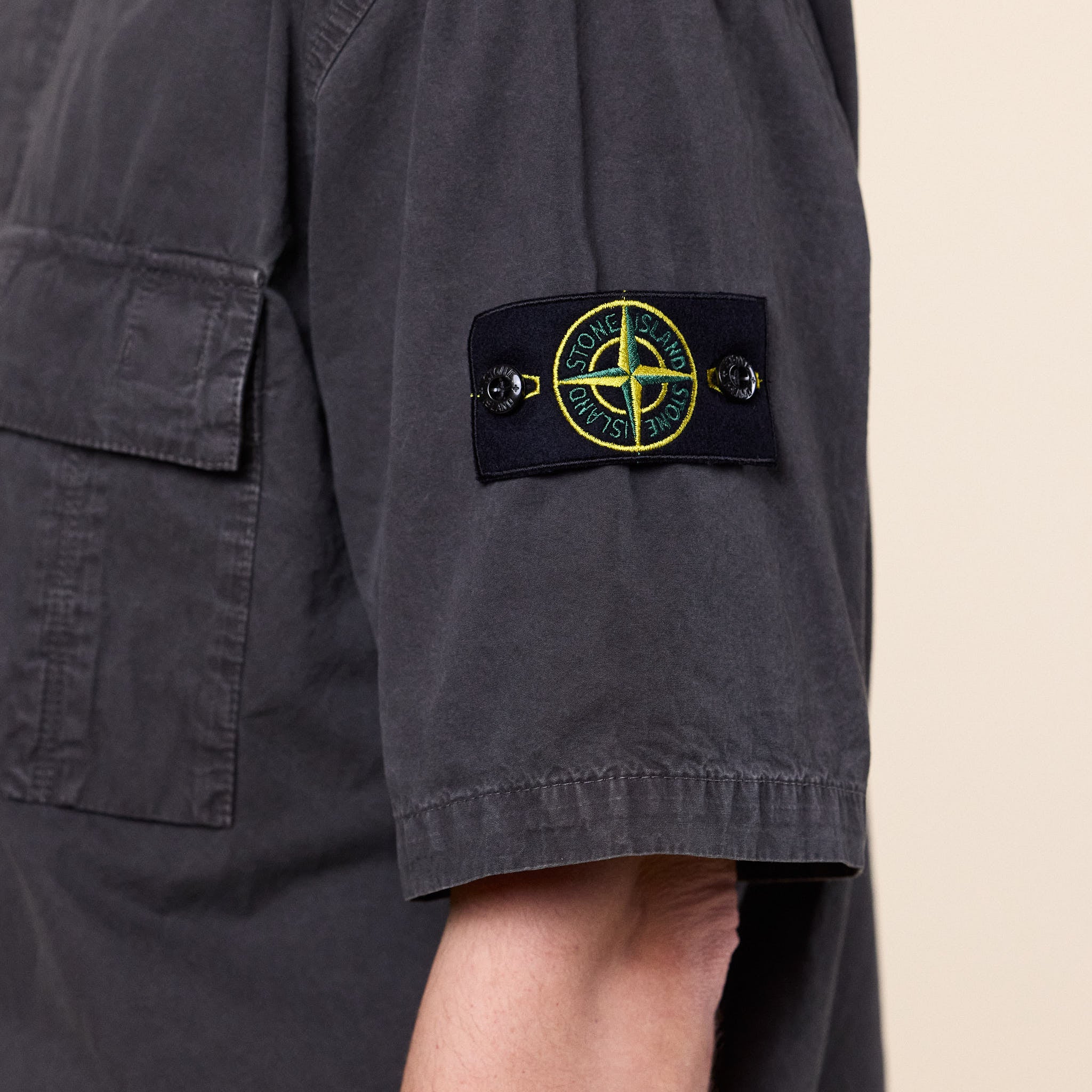 Stone Island - Organic Cotton Canvas "Old Effect" Shirt - Charcoal Grey
