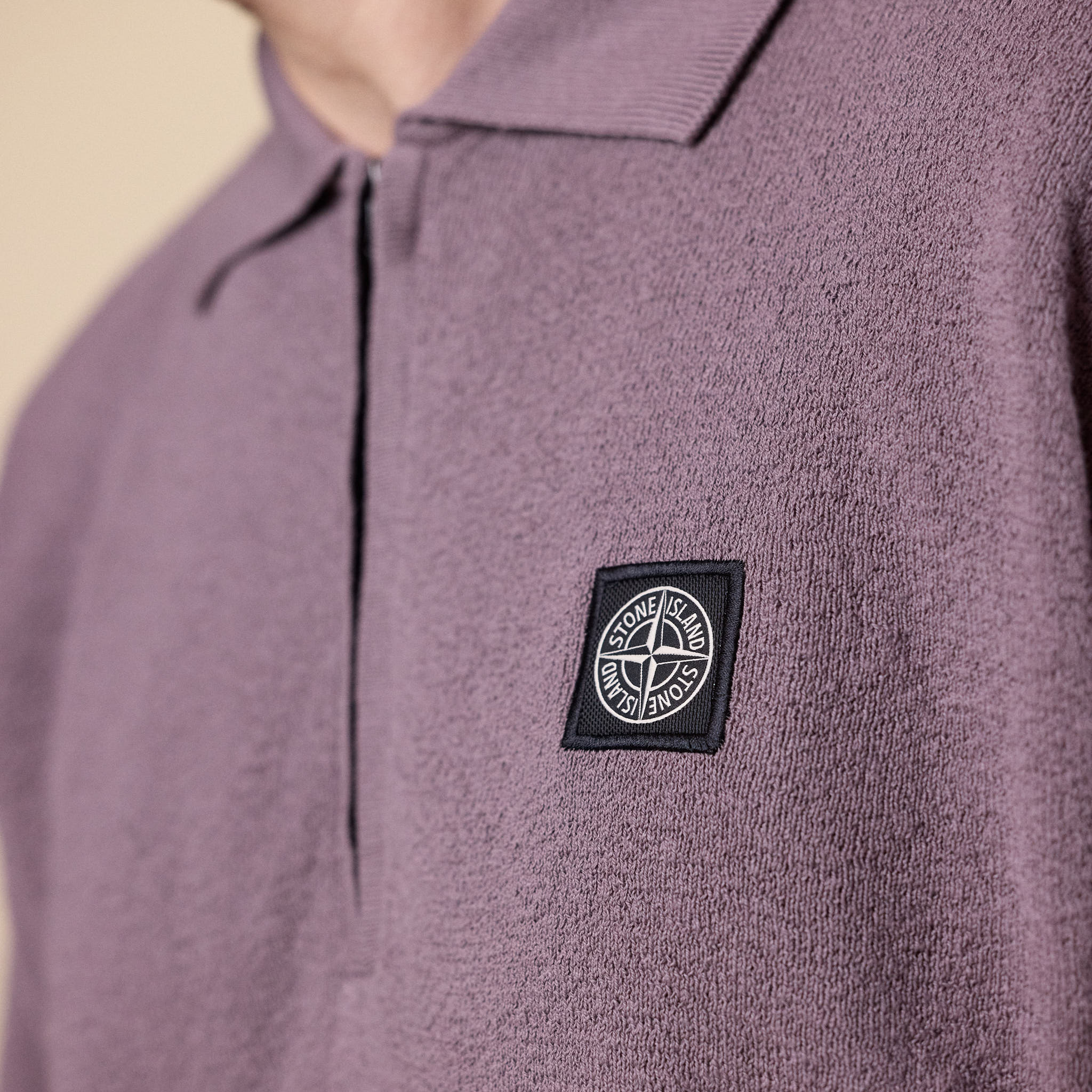 Stone Island - Raw Hand Organic Cotton Polo Shirt - Purple Grey