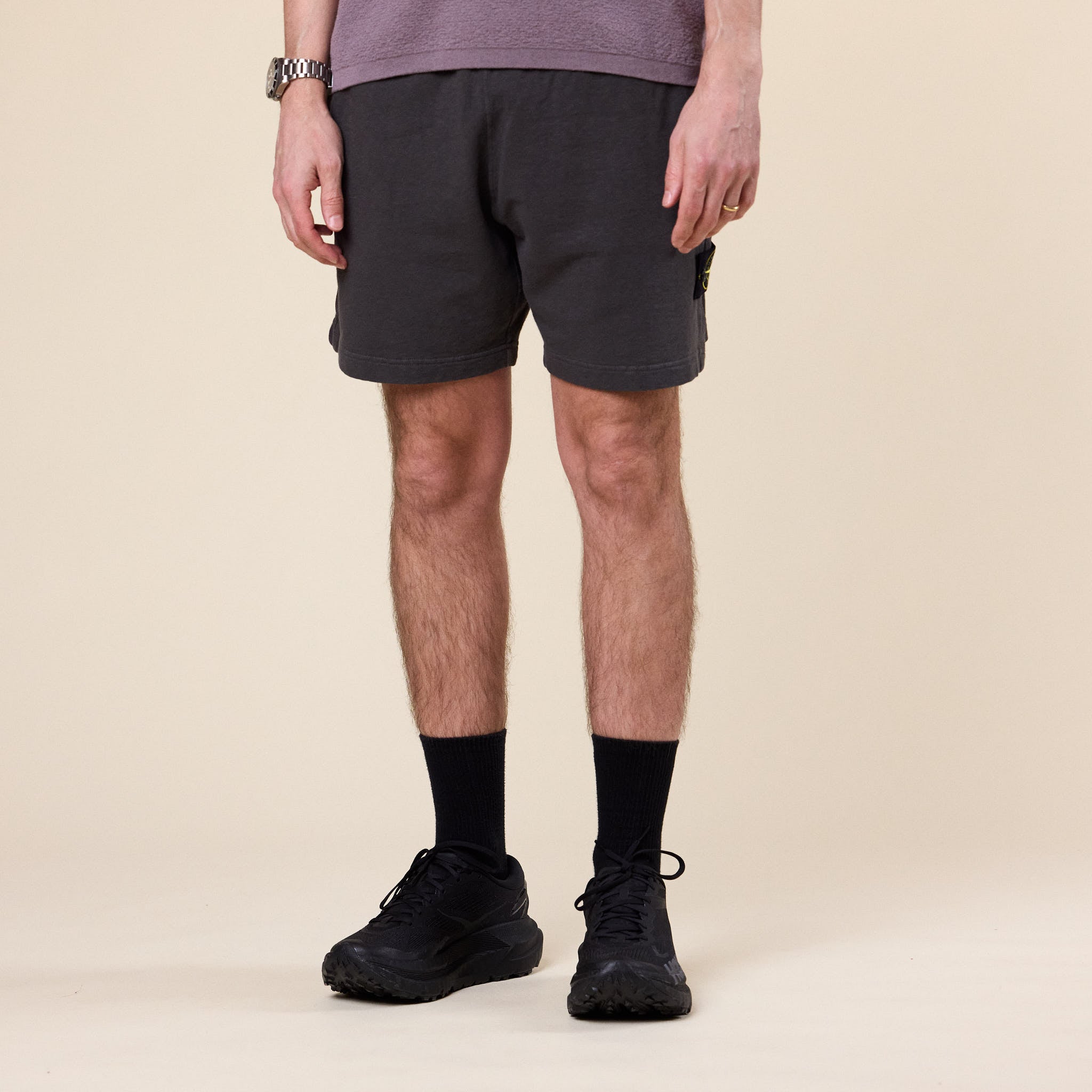 Stone Island - Malfilé Jersey "Old Effect" Shorts - Charcoal Grey