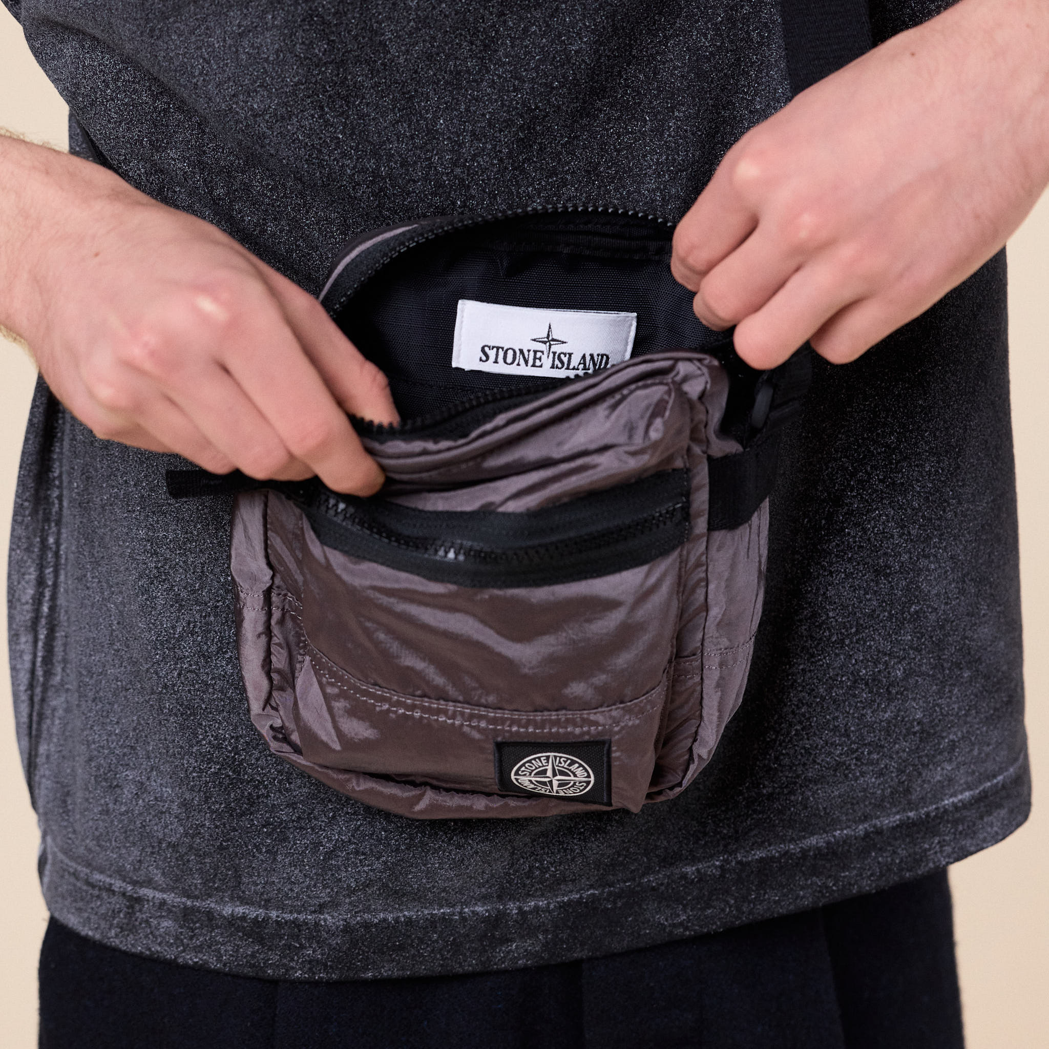 Stone Island - Nylon Metal Pouch Bag - Purple Grey