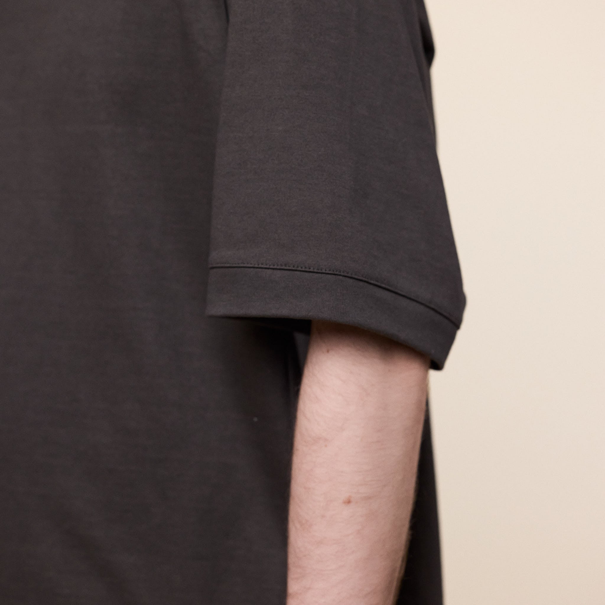Still by Hand - Heavyweight Double Knit T-Shirt - Brown Charcoal