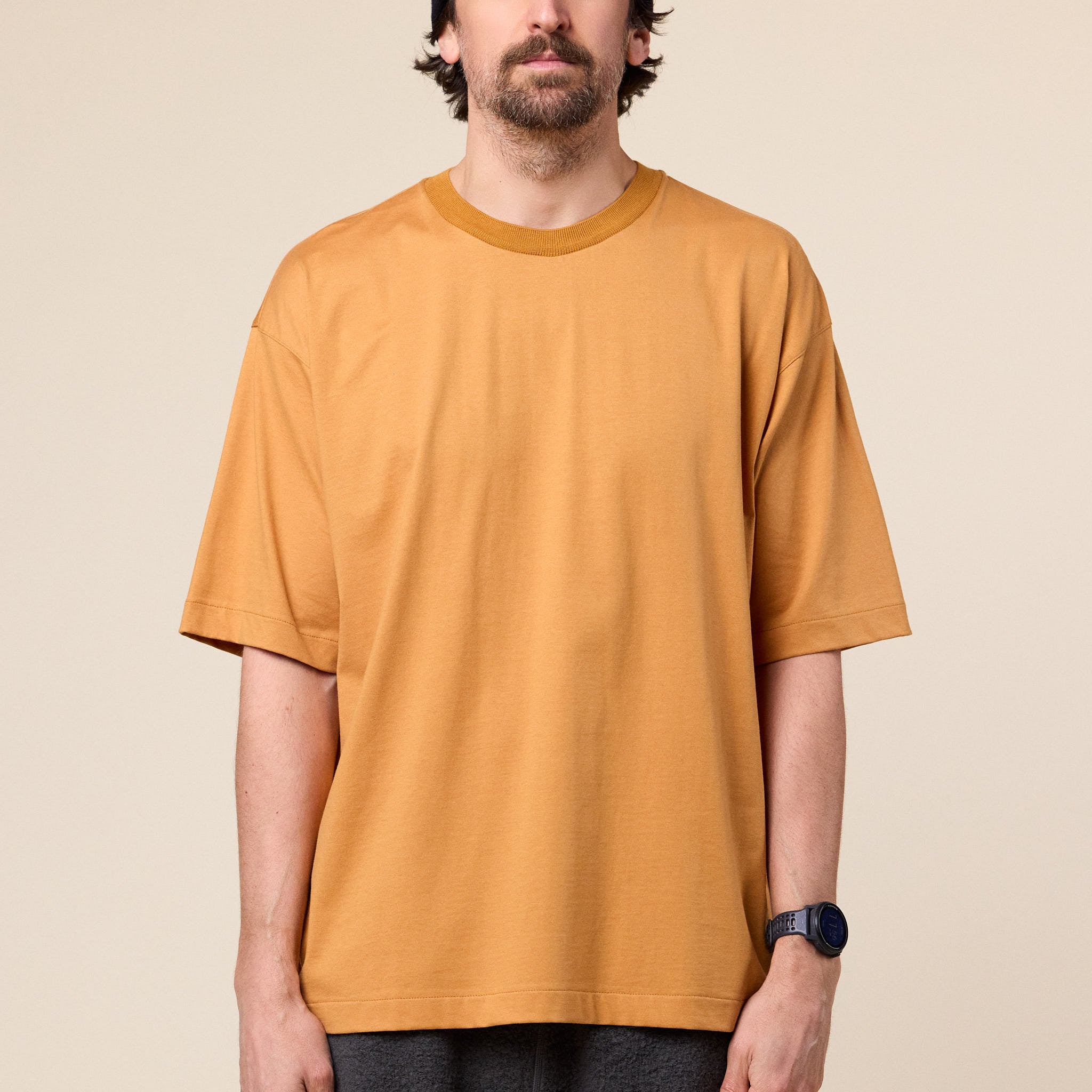 Still by Hand - Cotton Crew Neck T-Shirt - Dusty Orange