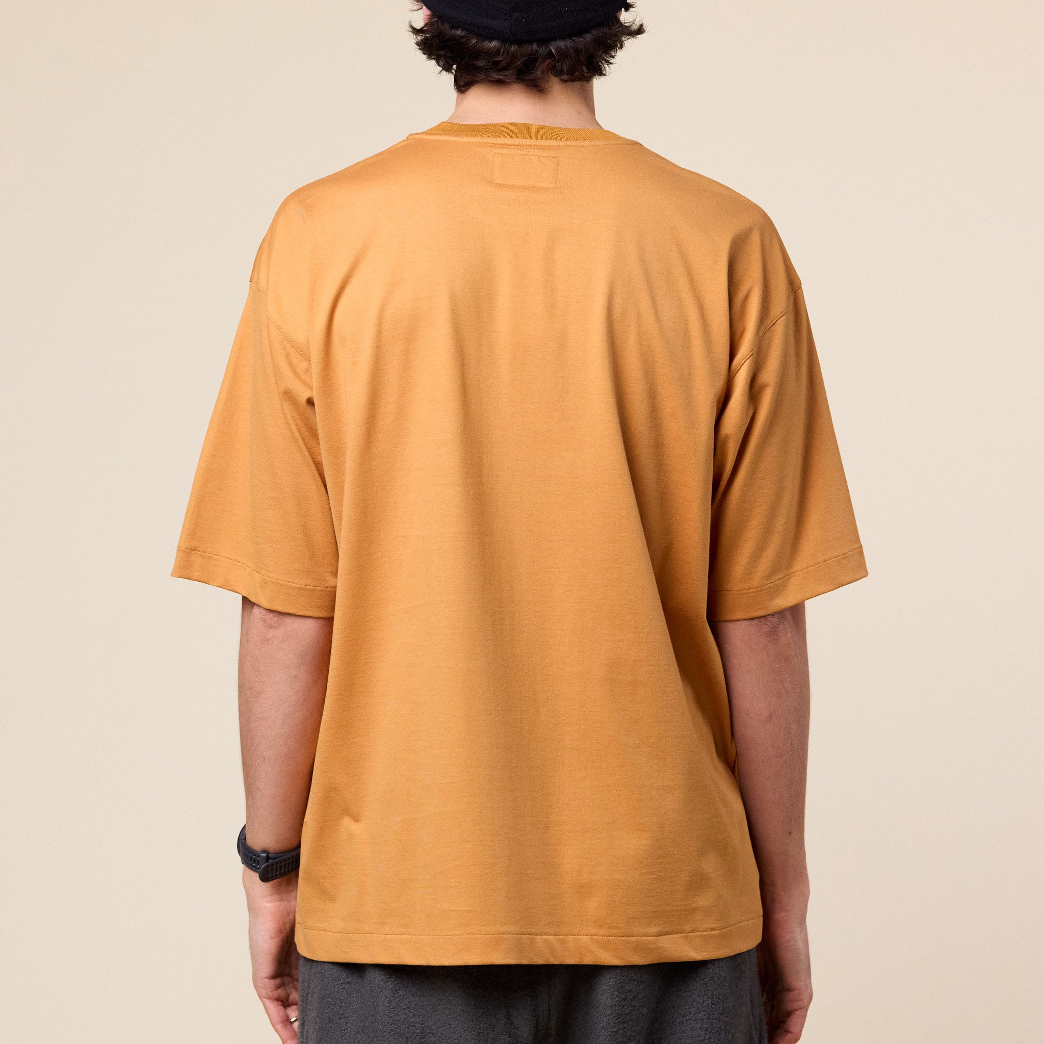 Still by Hand - Cotton Crew Neck T-Shirt - Dusty Orange