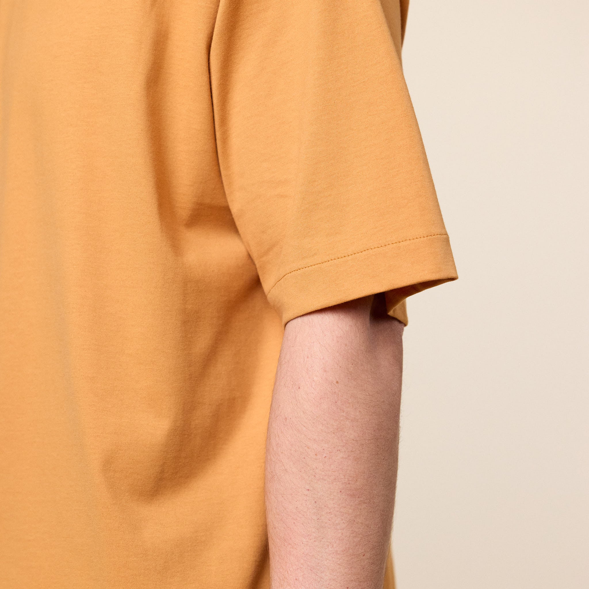 Still by Hand - Cotton Crew Neck T-Shirt - Dusty Orange